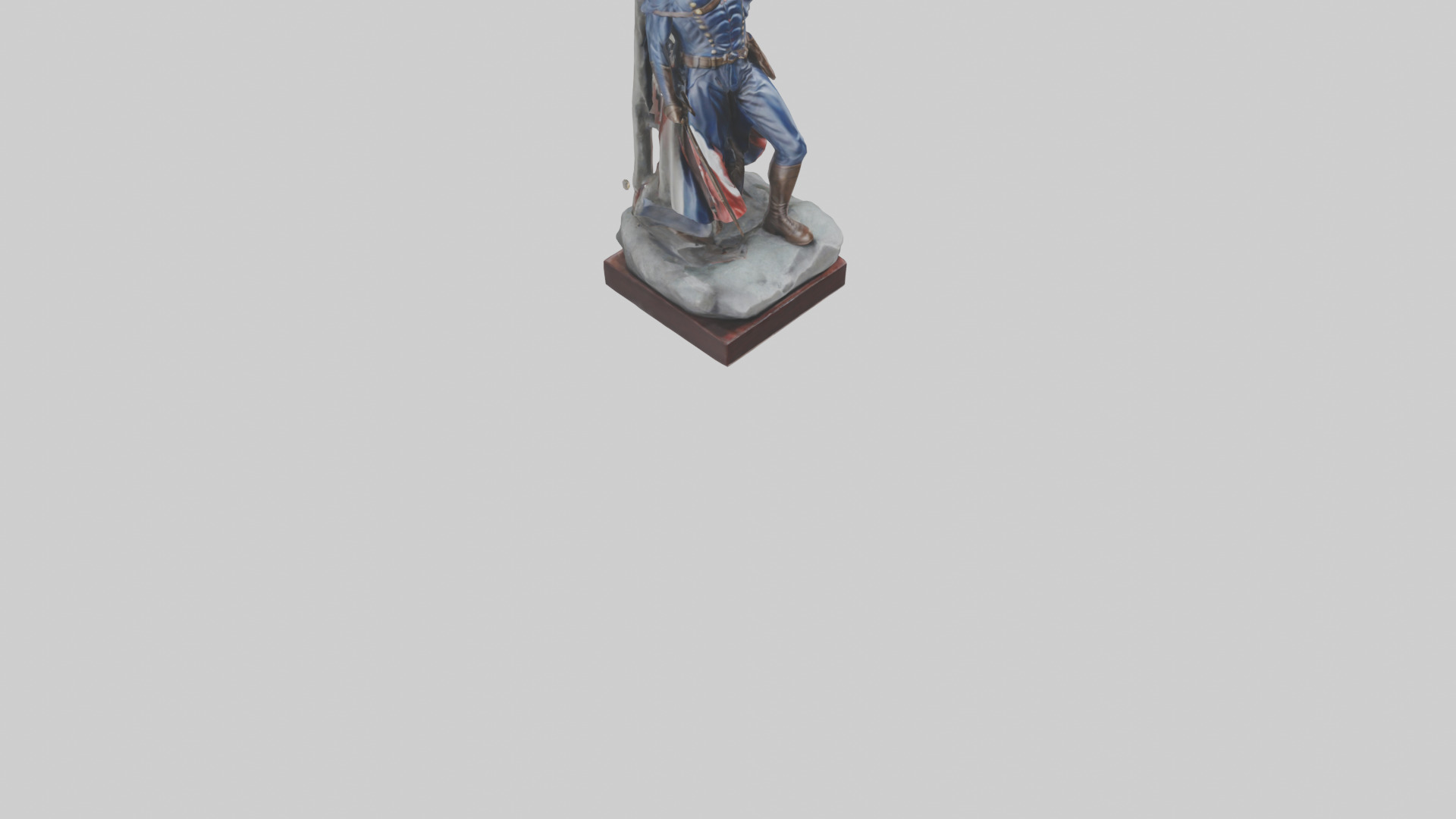 Patriot Hero Statue model 2 Low-poly 3D model_6
