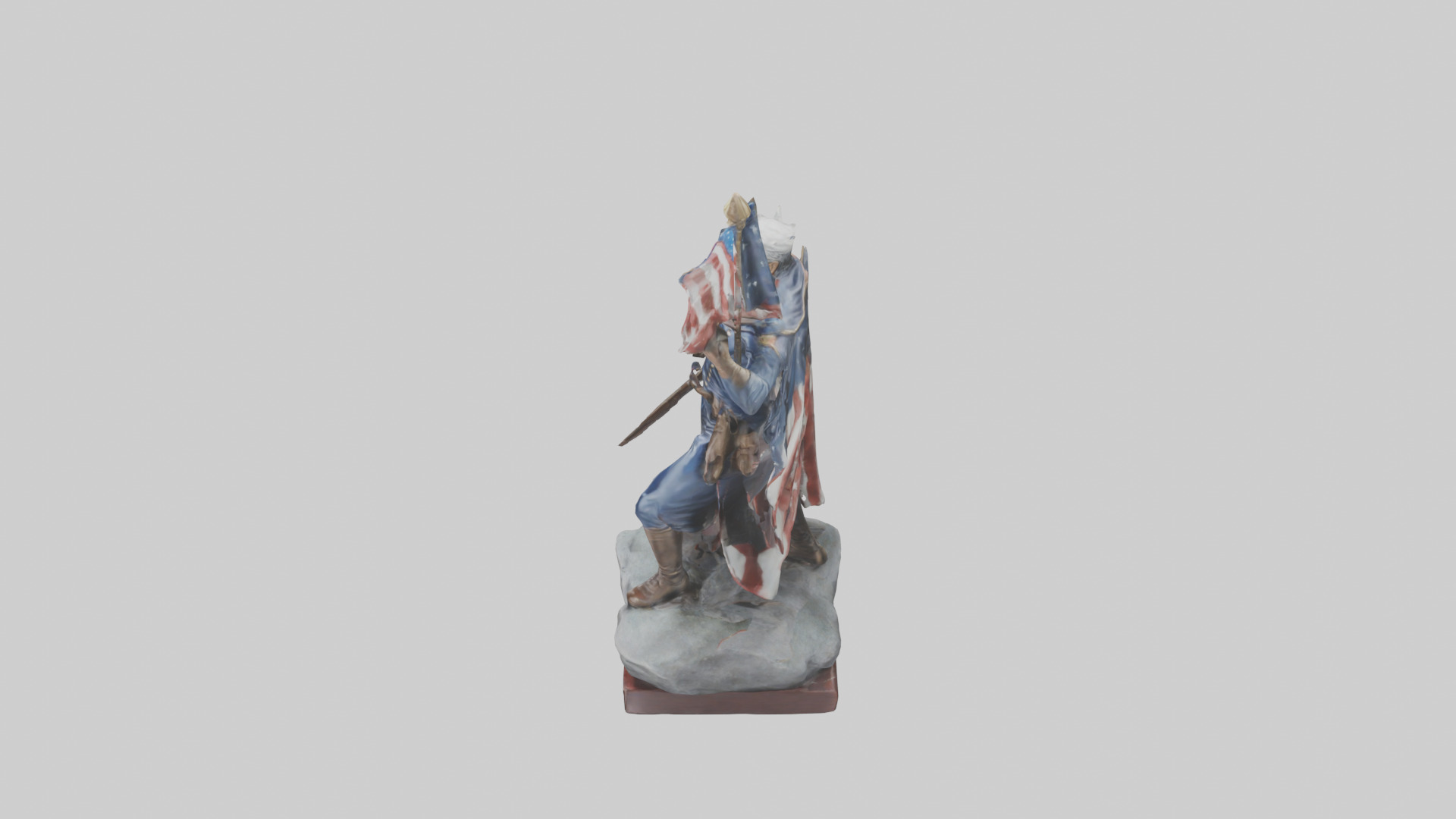 Patriot Hero Statue model 2 Low-poly 3D model_17