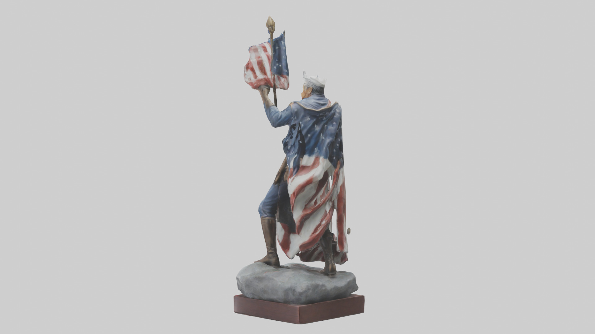 Patriot Hero Statue model 2 Low-poly 3D model_1