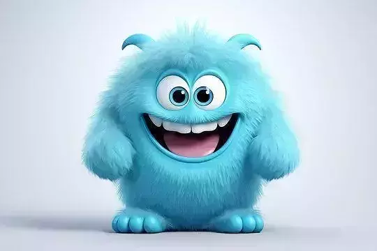 Floppy Blue Hair Cartoon 