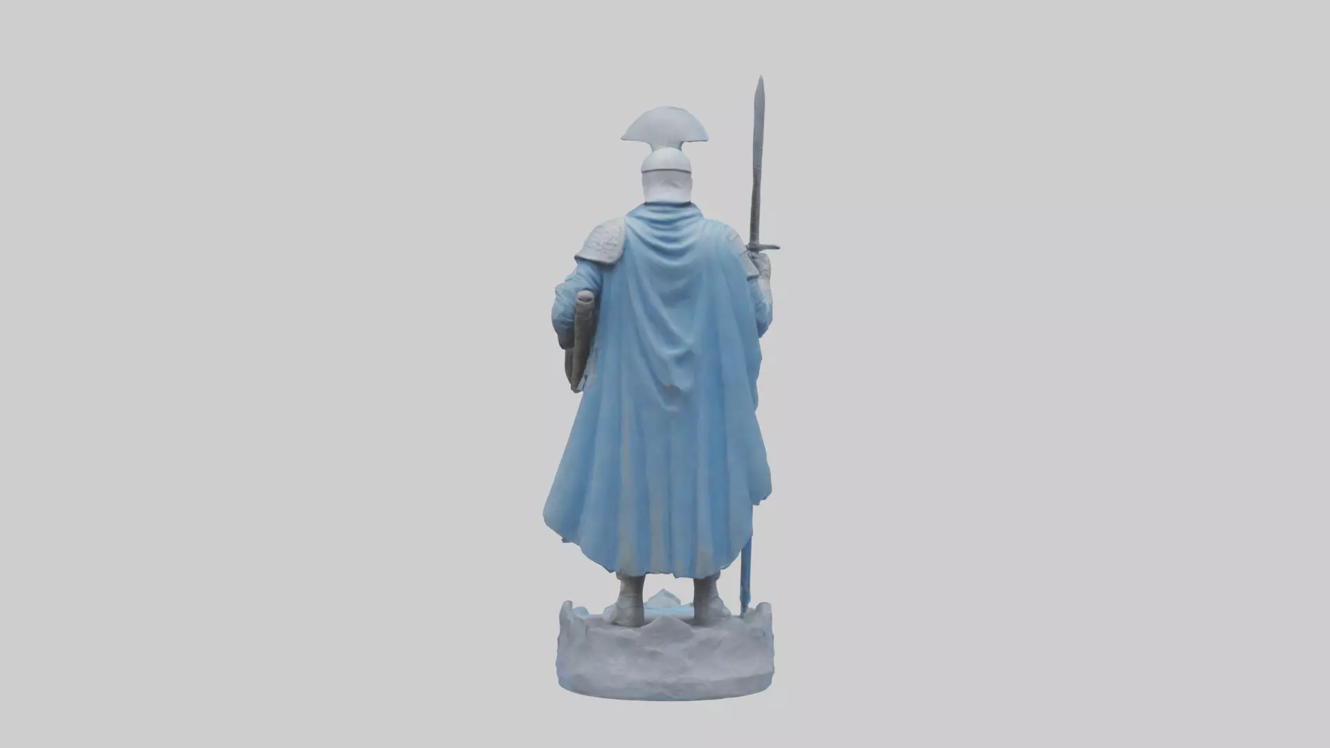 Peacekeeper Warrior Sculpture model Low-poly 3D model_0
