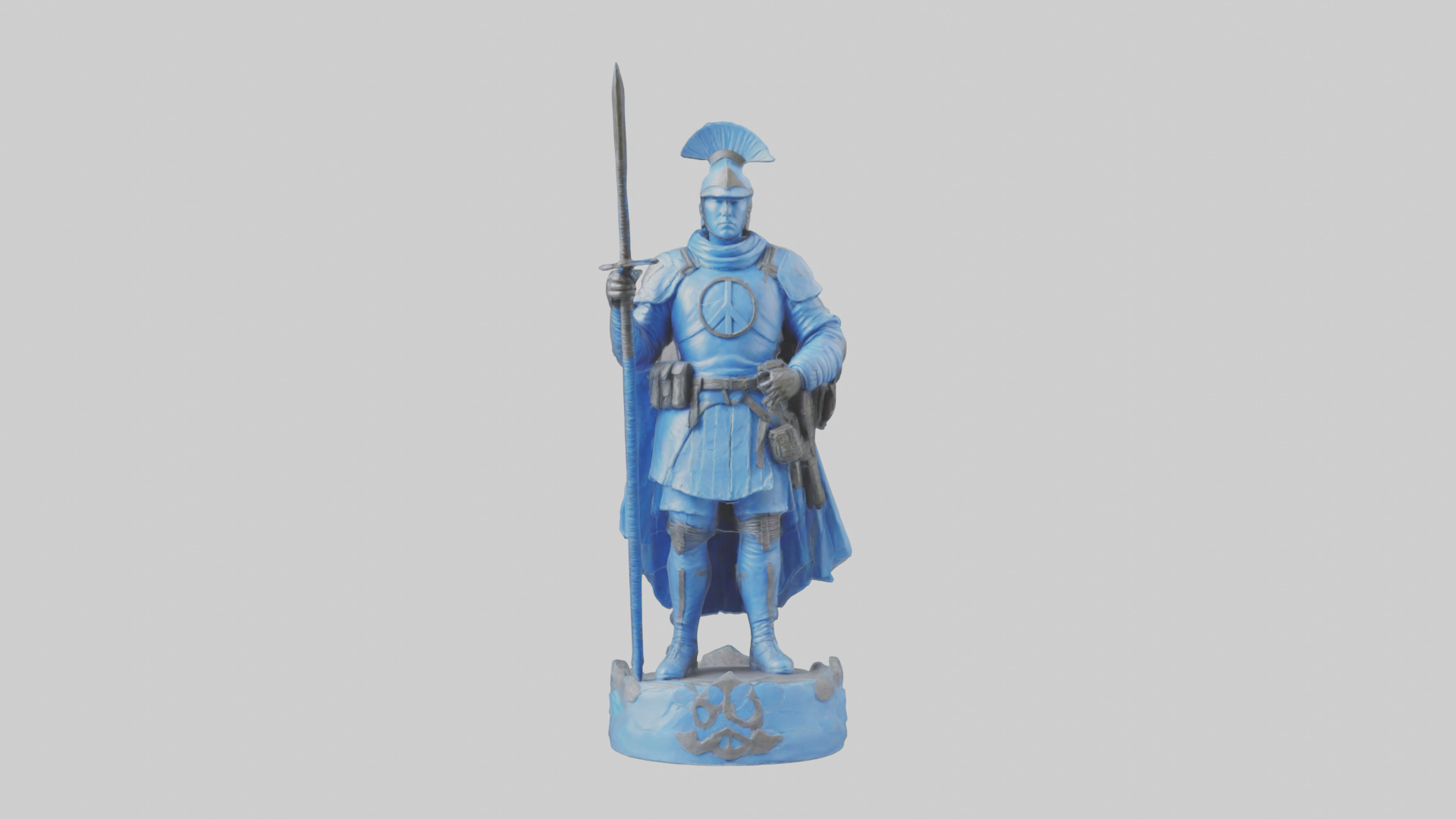 Peacekeeper Warrior Sculpture model Low-poly 3D model_9