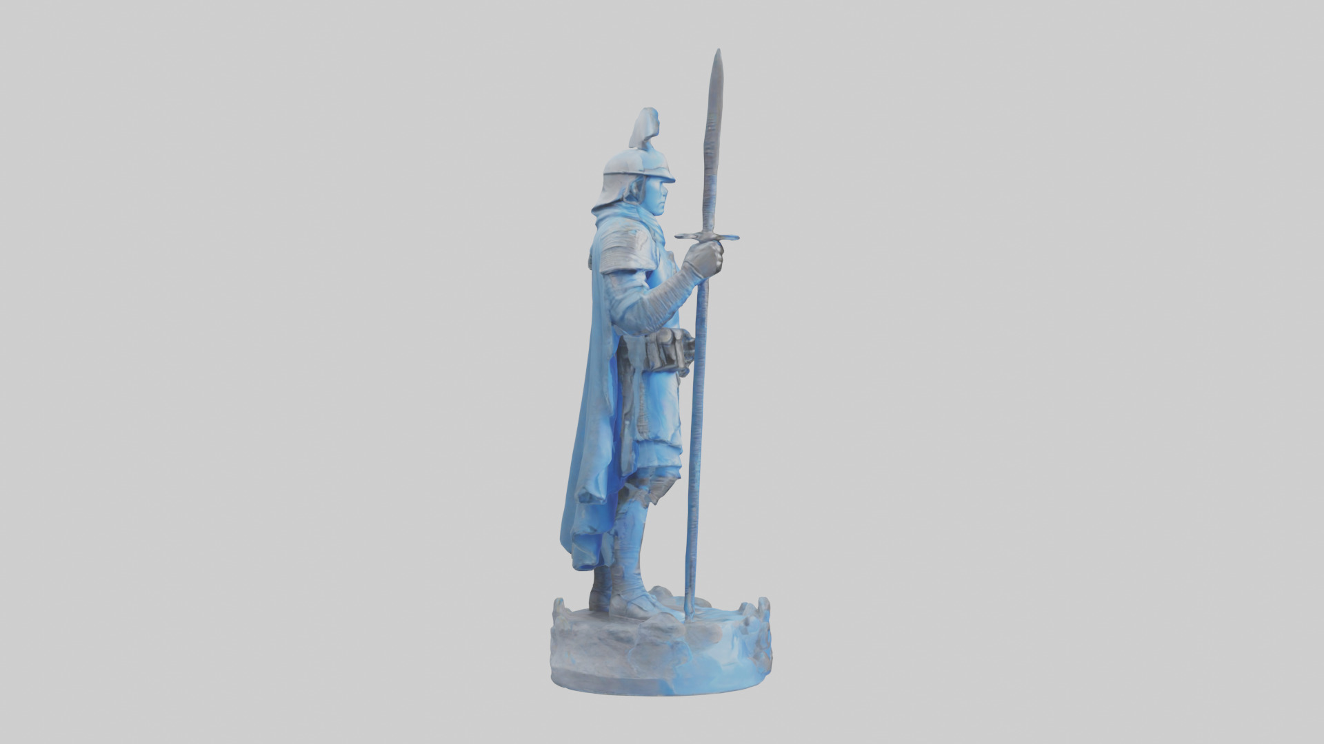 Peacekeeper Warrior Sculpture model Low-poly 3D model_13