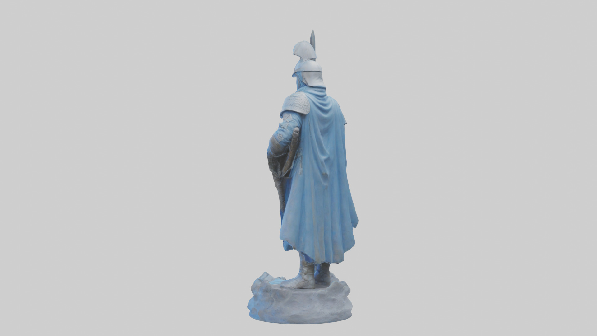 Peacekeeper Warrior Sculpture model Low-poly 3D model_1