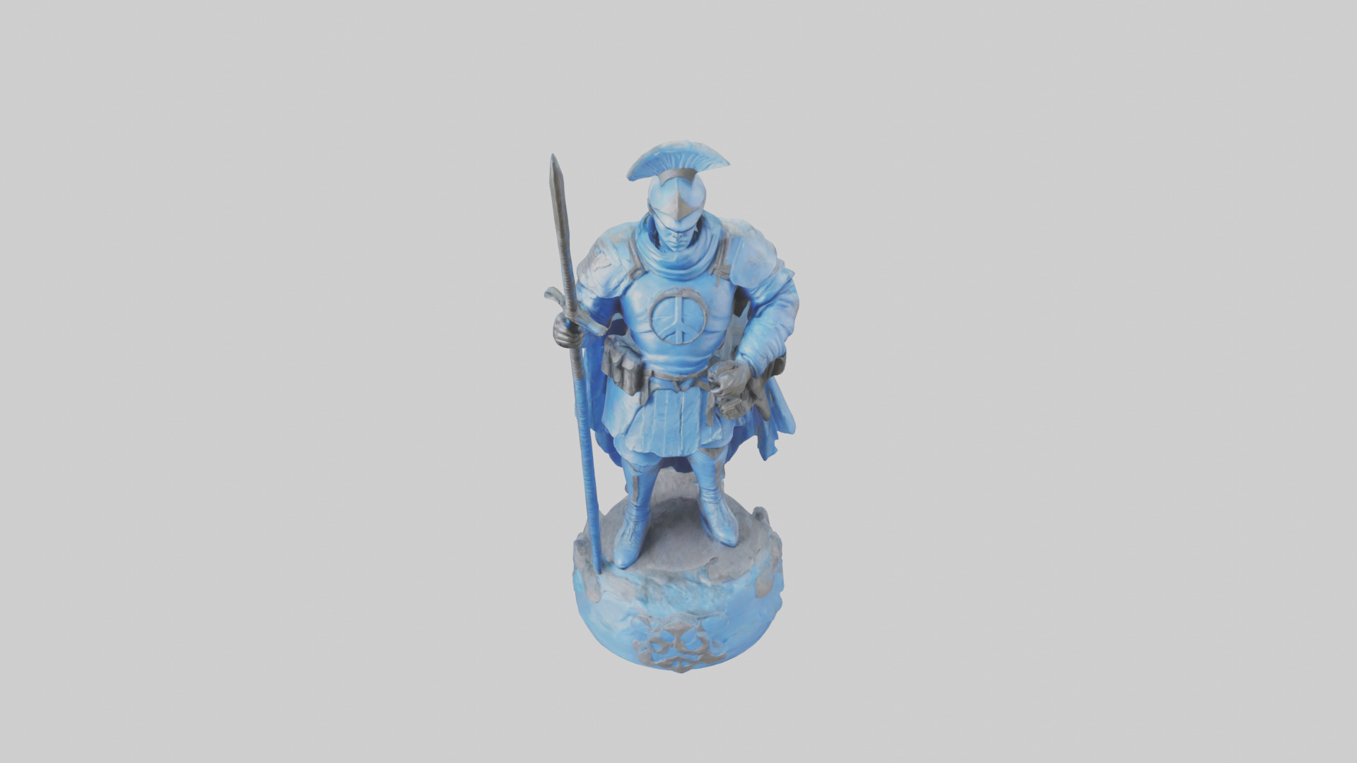 Peacekeeper Warrior Sculpture model Low-poly 3D model_16