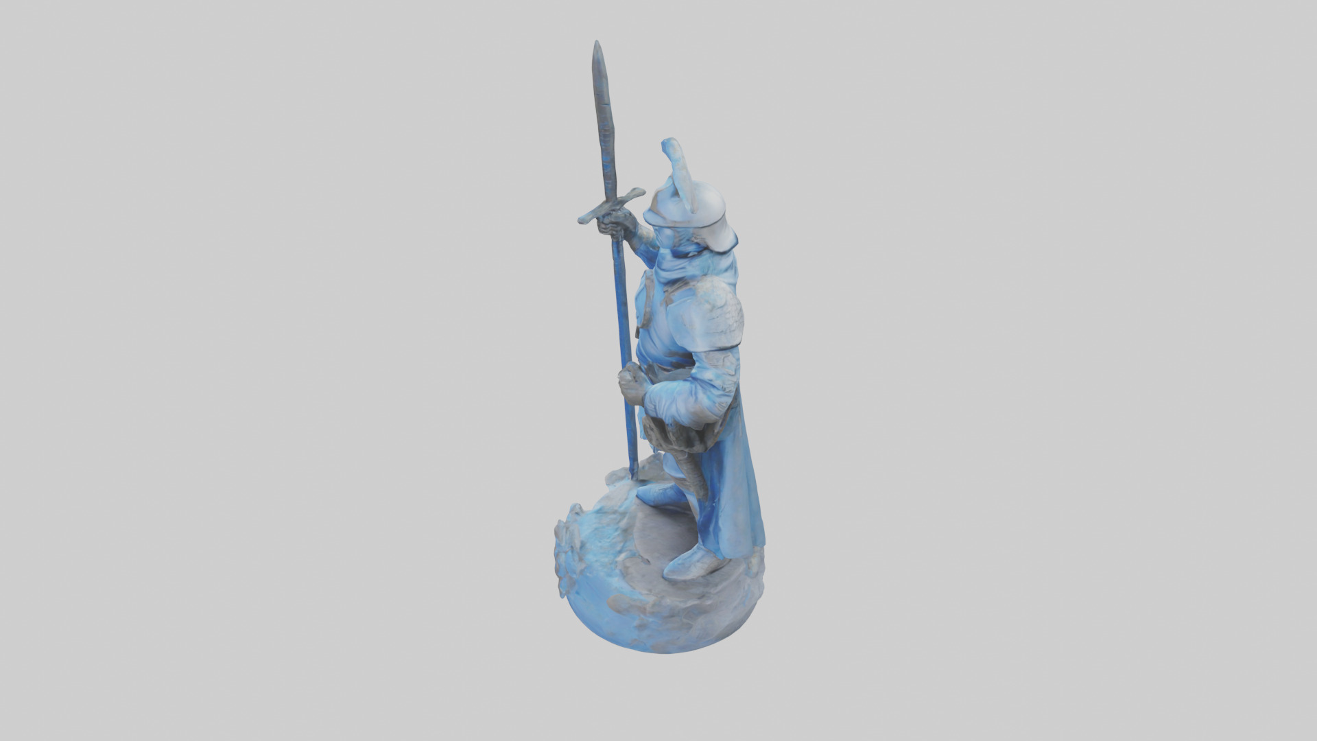 Peacekeeper Warrior Sculpture model Low-poly 3D model_17
