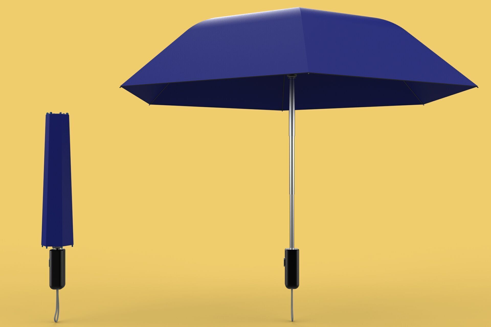 FOLDED OPEN CLOSED UMBRELLA AUTO FOLDABLE FOLDING COMPACT CLOSE 3D model_21