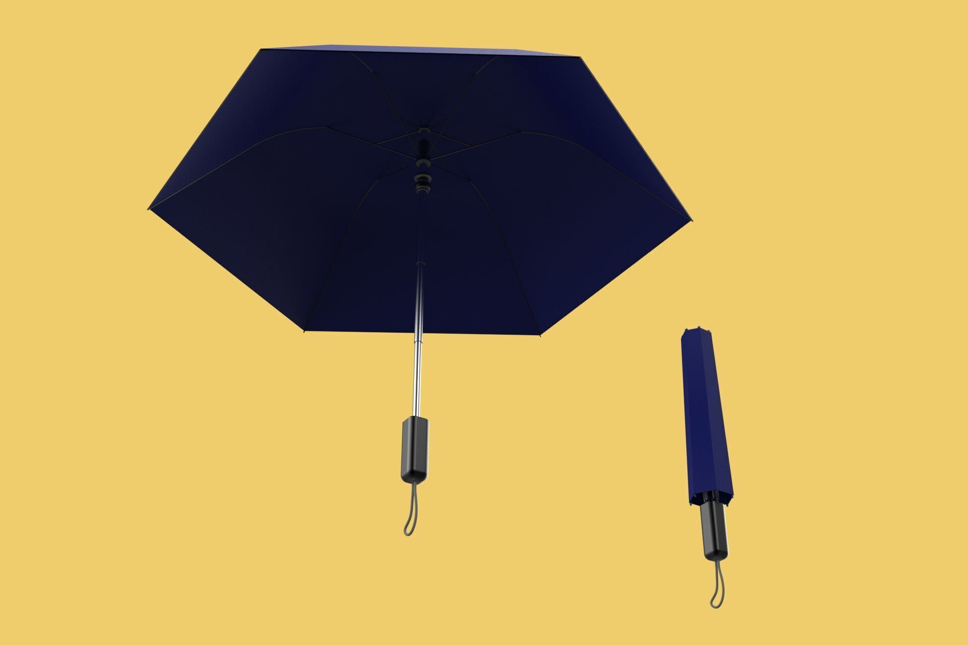 FOLDED OPEN CLOSED UMBRELLA AUTO FOLDABLE FOLDING COMPACT CLOSE 3D model_27