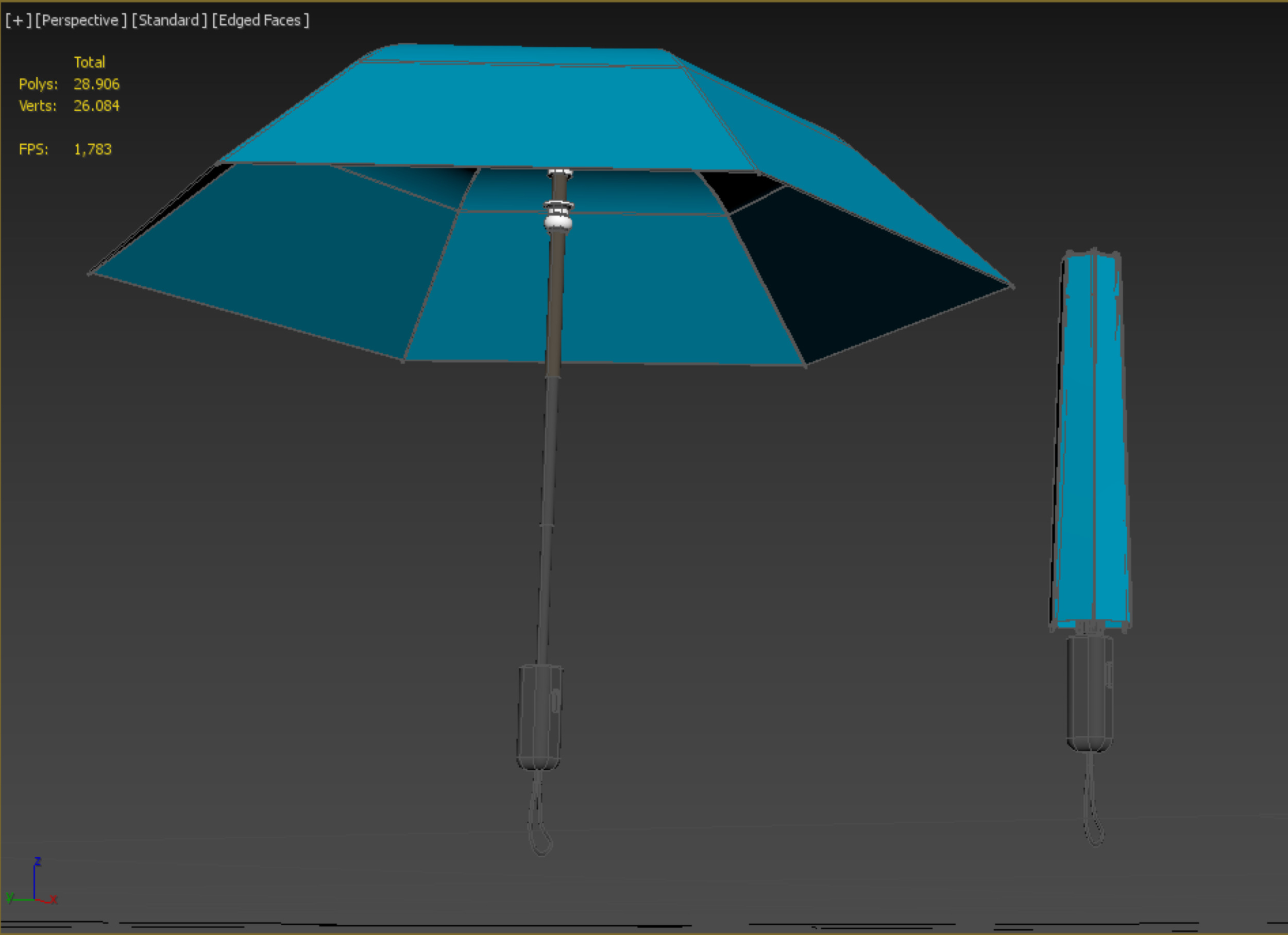 FOLDED OPEN CLOSED UMBRELLA AUTO FOLDABLE FOLDING COMPACT CLOSE 3D model_38