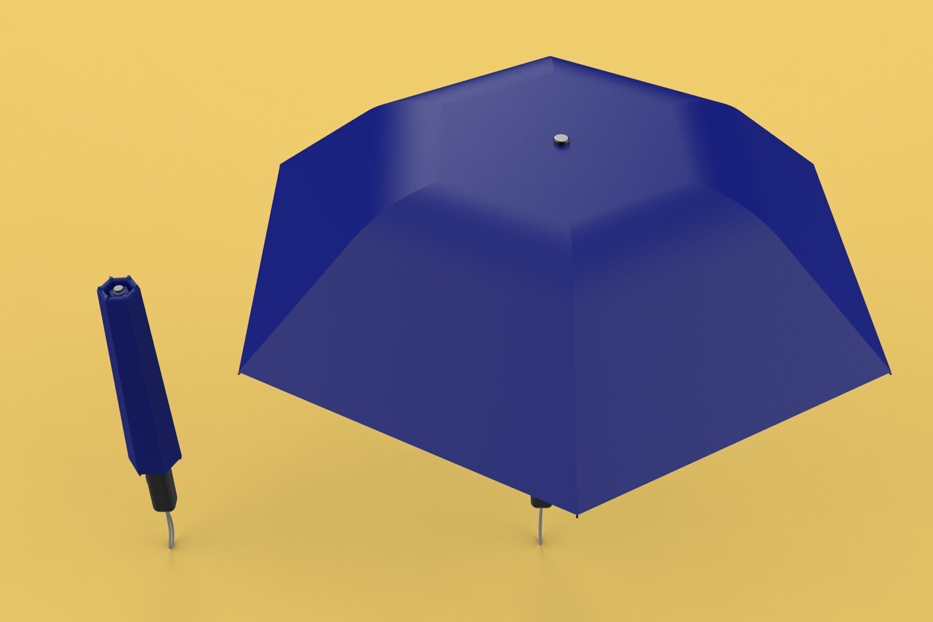 FOLDED OPEN CLOSED UMBRELLA AUTO FOLDABLE FOLDING COMPACT CLOSE 3D model_24