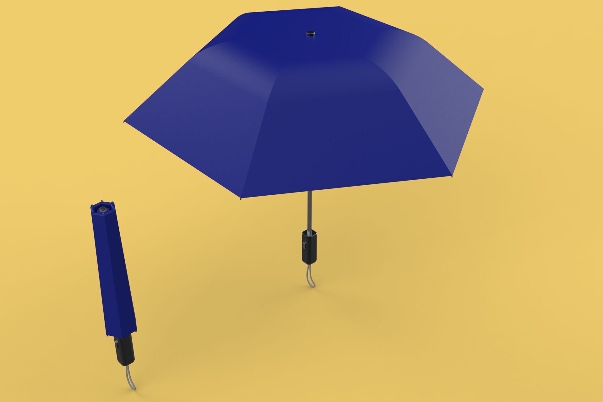 FOLDED OPEN CLOSED UMBRELLA AUTO FOLDABLE FOLDING COMPACT CLOSE 3D model_25