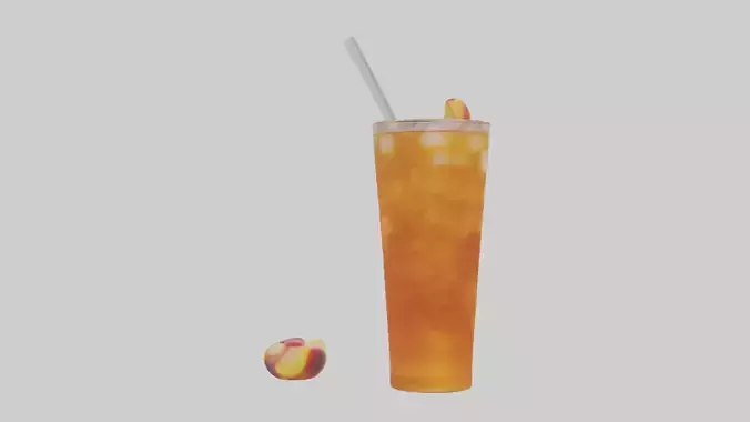 Peach iced tea model Low-poly 3D model