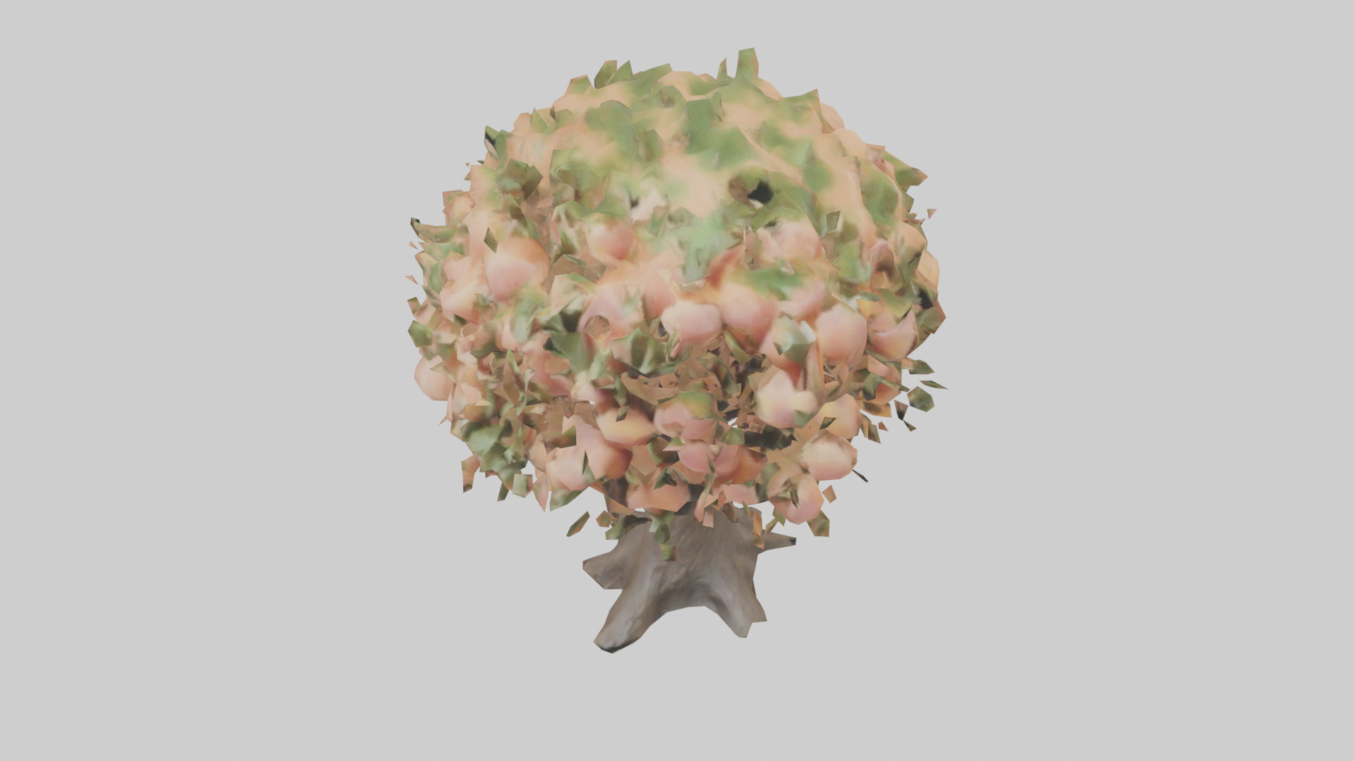 Peach tree model Low-poly 3D model_16