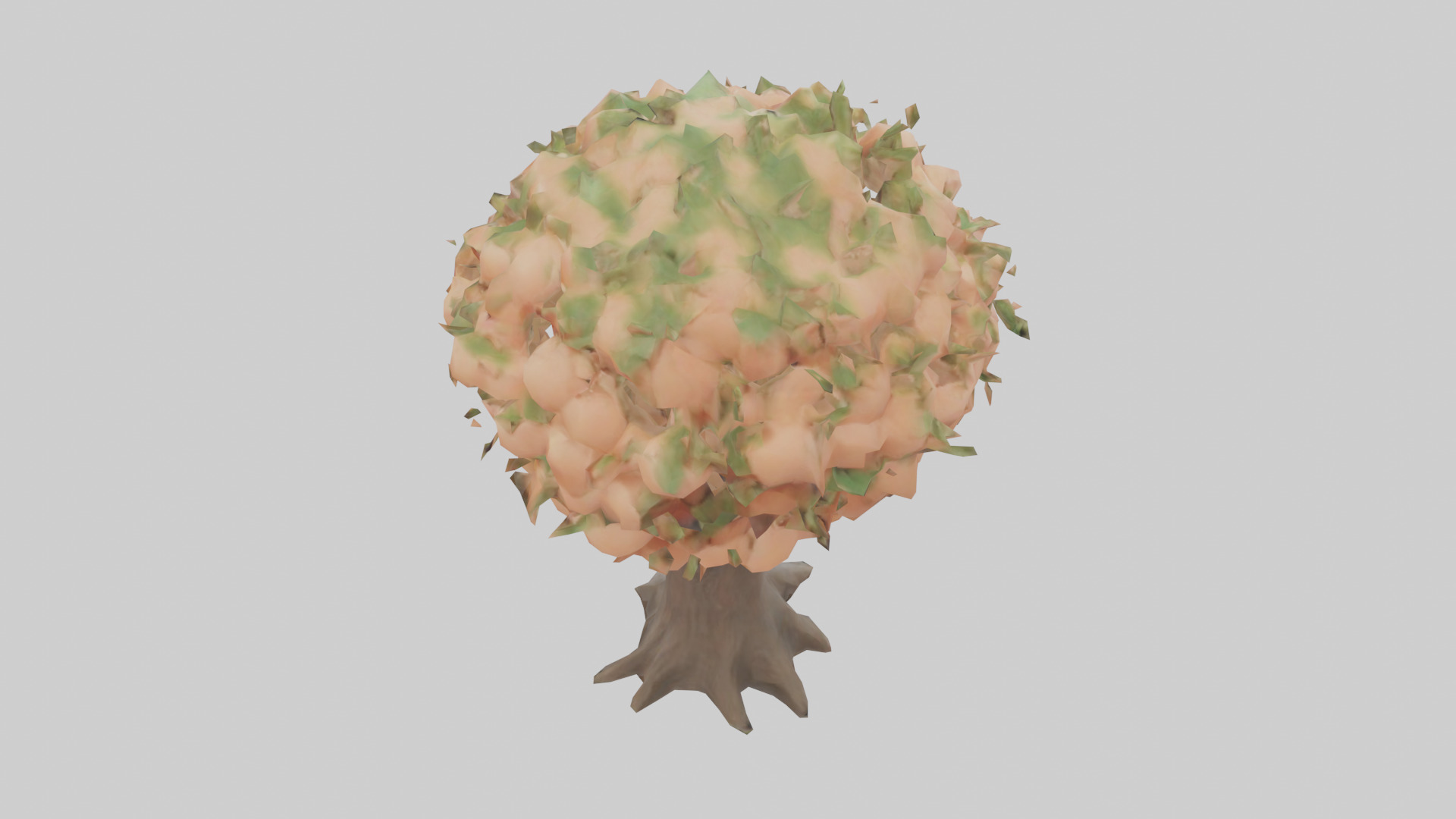 Peach tree model Low-poly 3D model_15