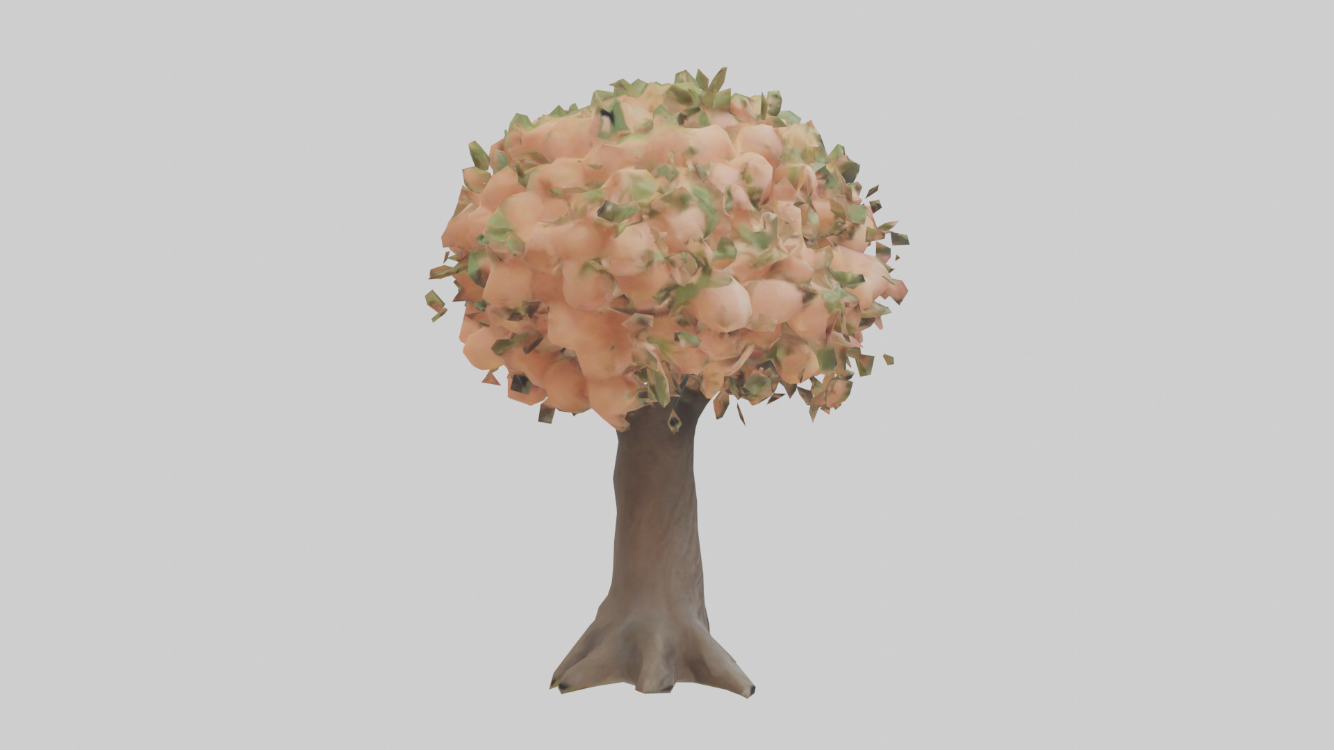 Peach tree model Low-poly 3D model_13