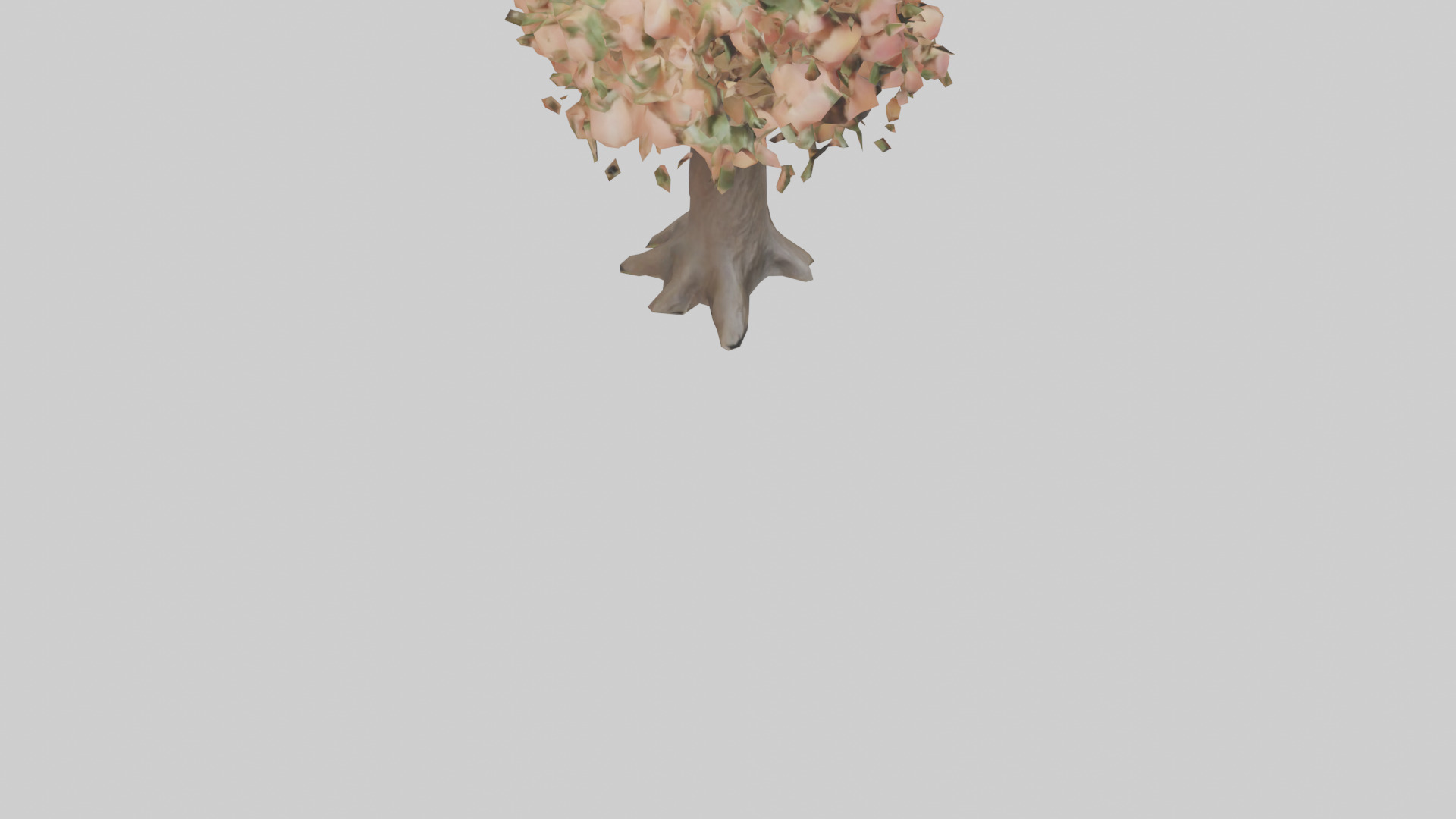 Peach tree model Low-poly 3D model_6