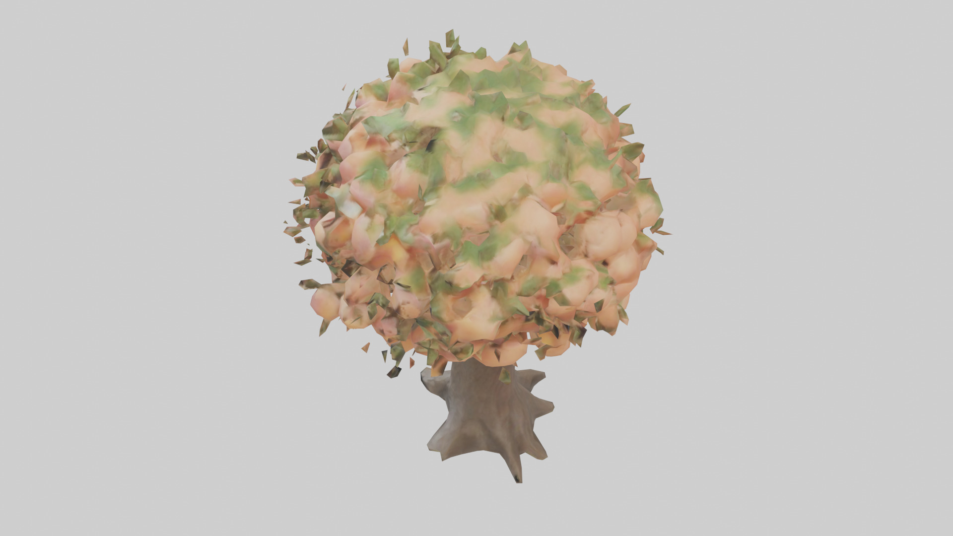 Peach tree model Low-poly 3D model_17