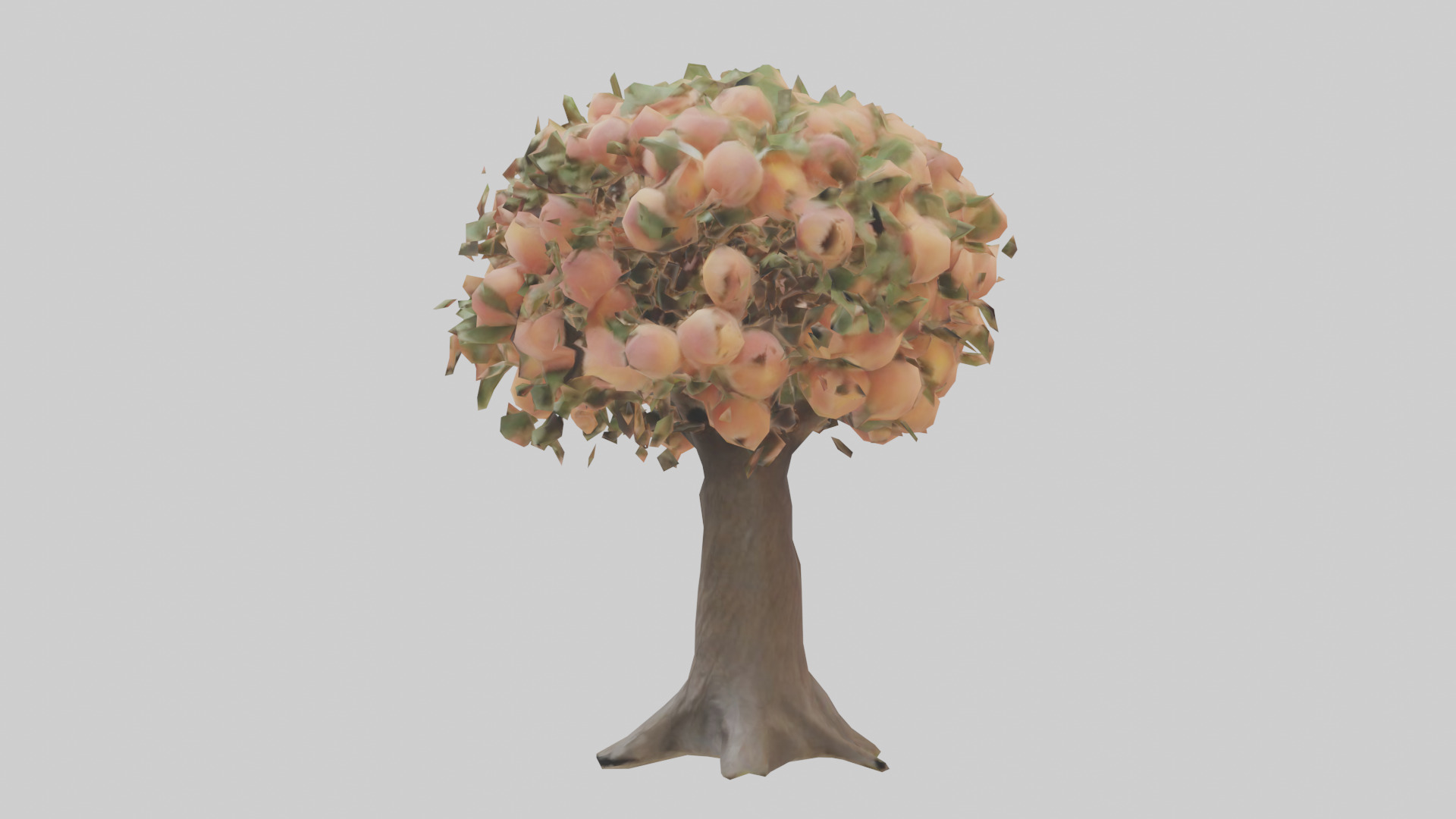 Peach tree model Low-poly 3D model_8