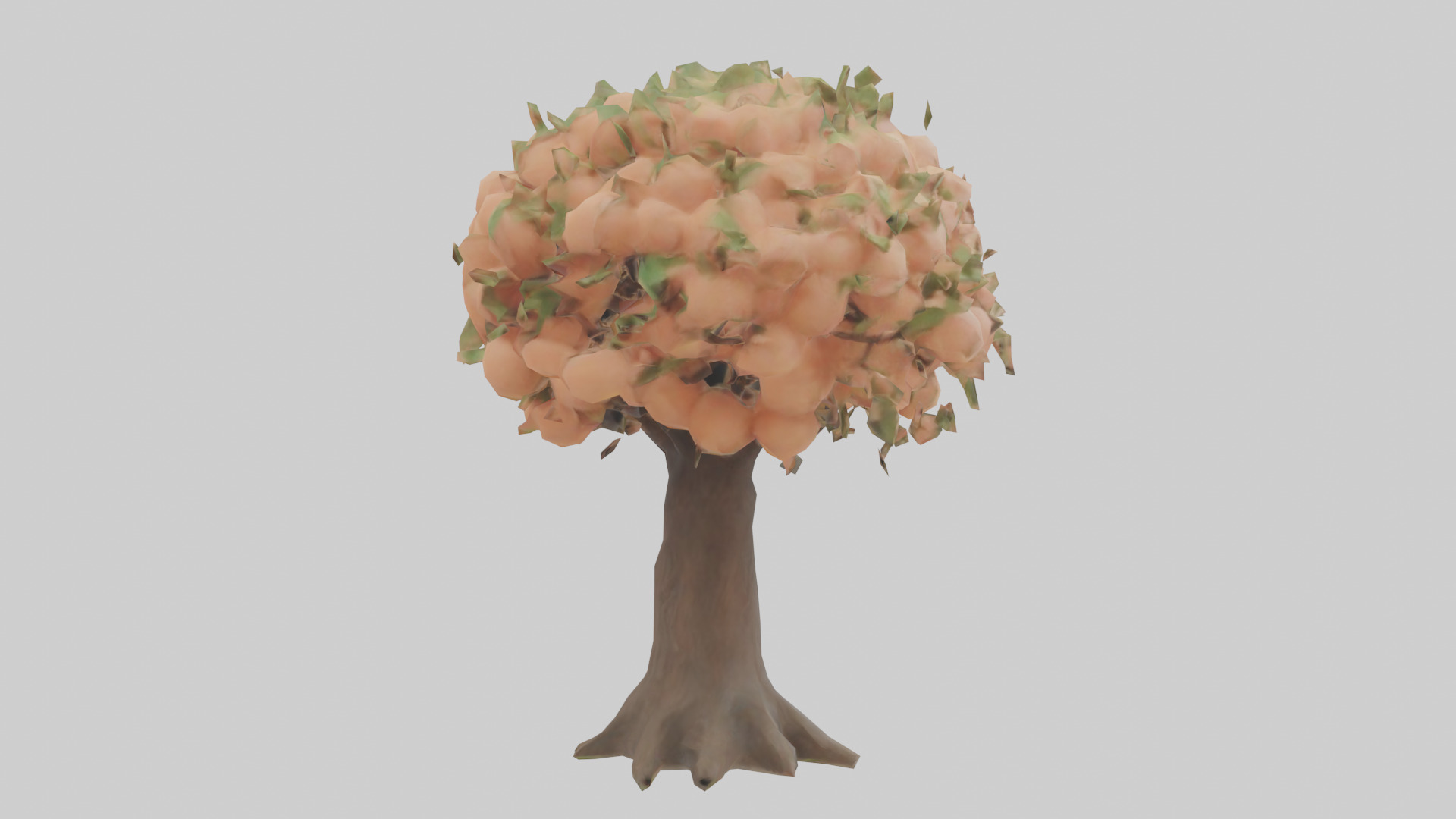 Peach tree model Low-poly 3D model_2