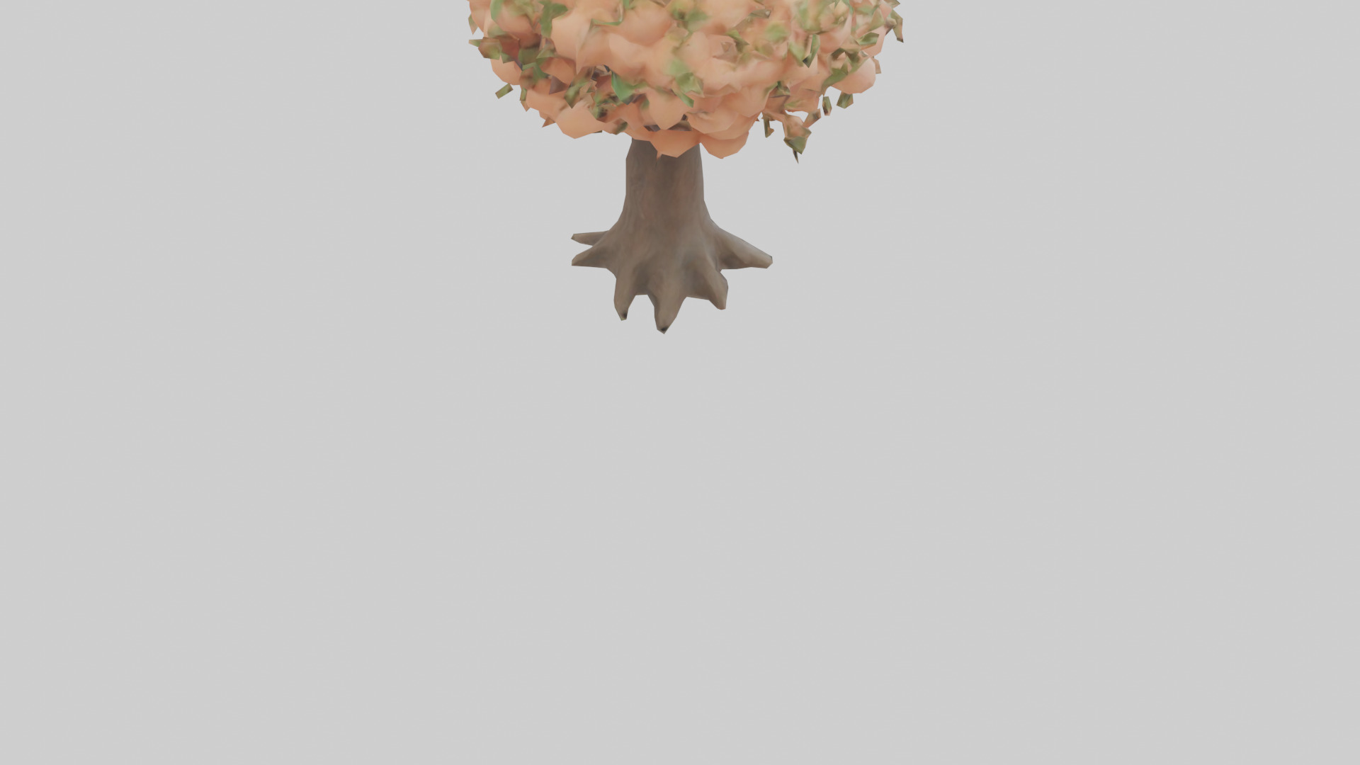 Peach tree model Low-poly 3D model_4