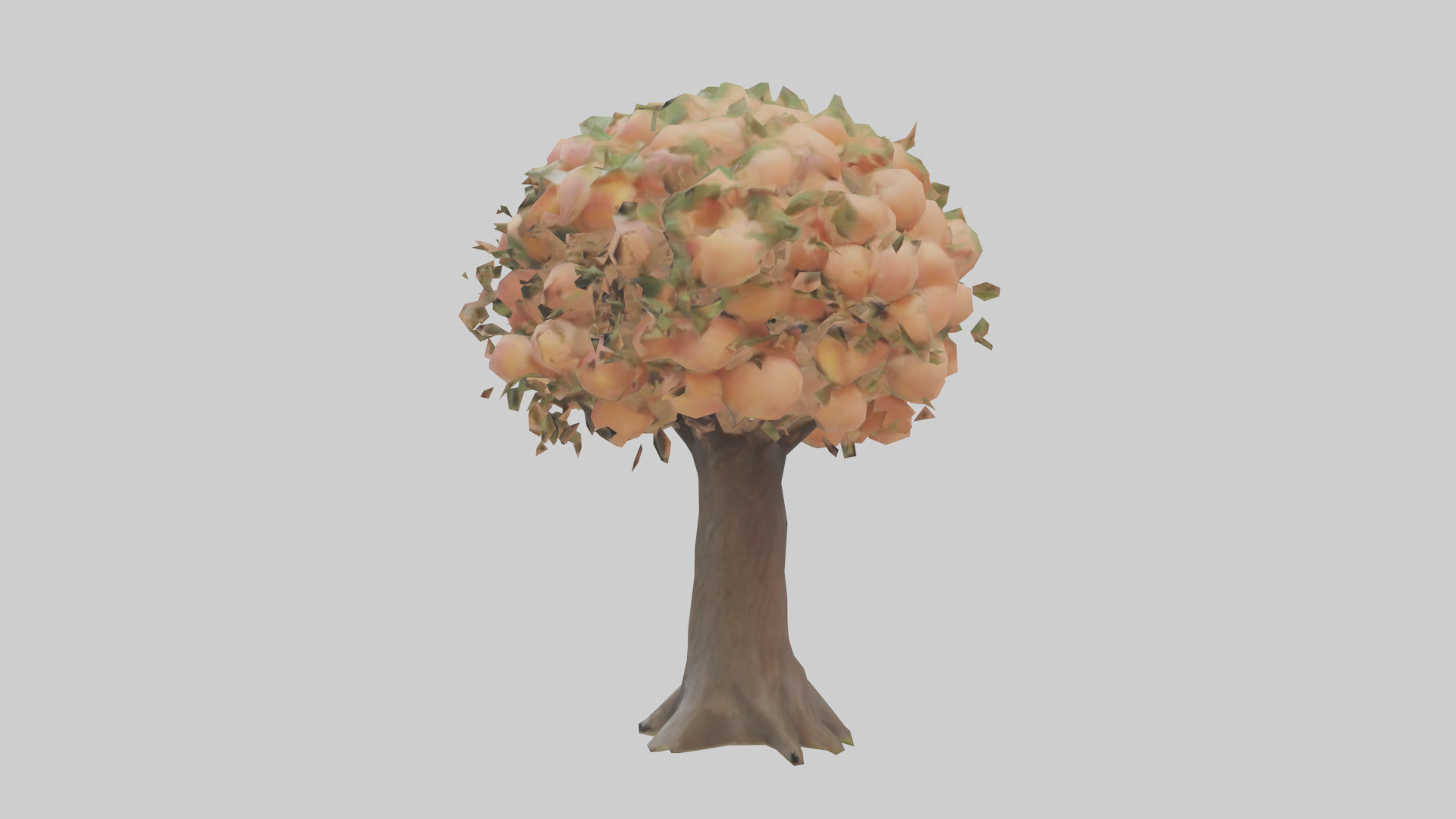 Peach tree model Low-poly 3D model_12