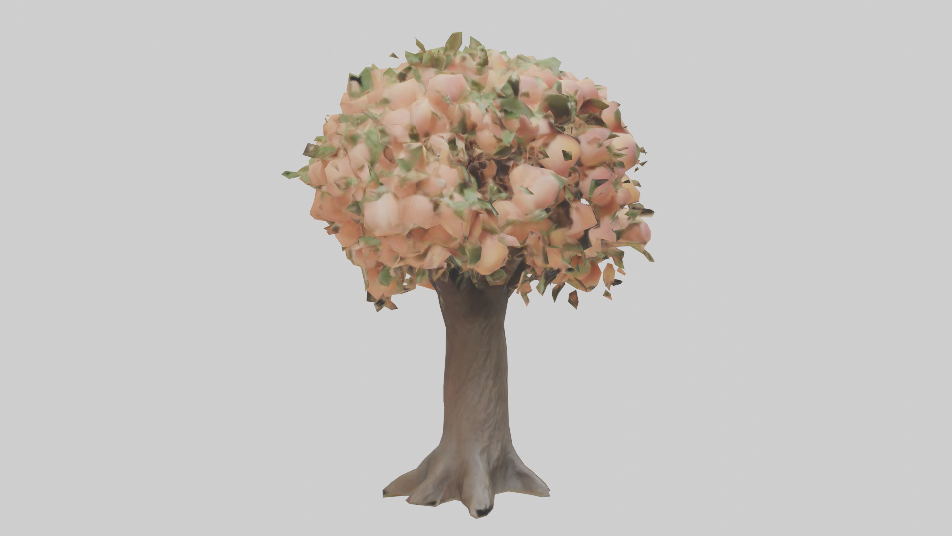 Peach tree model Low-poly 3D model_7