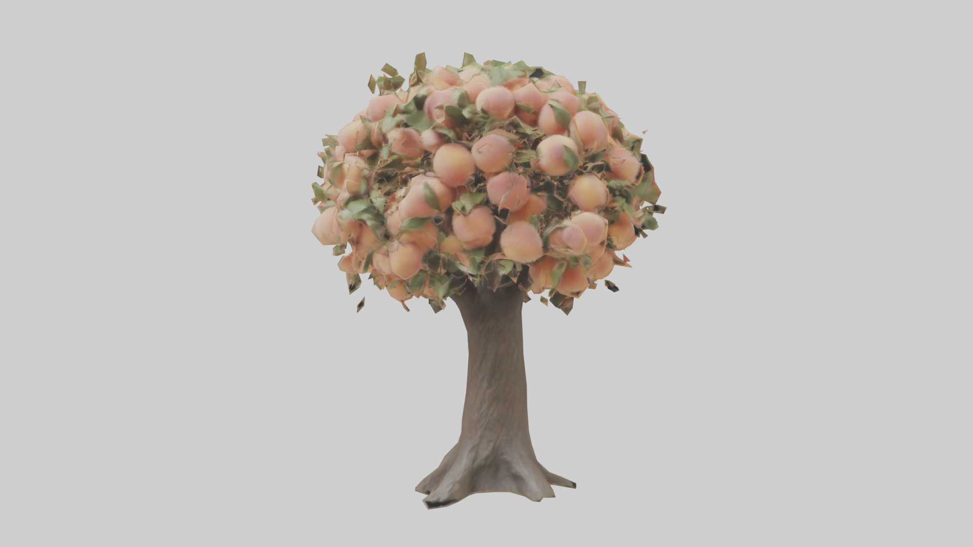 Peach tree model Low-poly 3D model_9