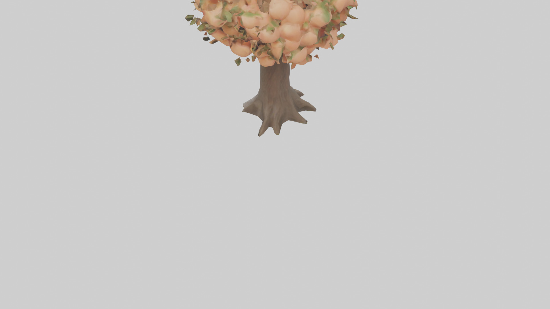Peach tree model Low-poly 3D model_3
