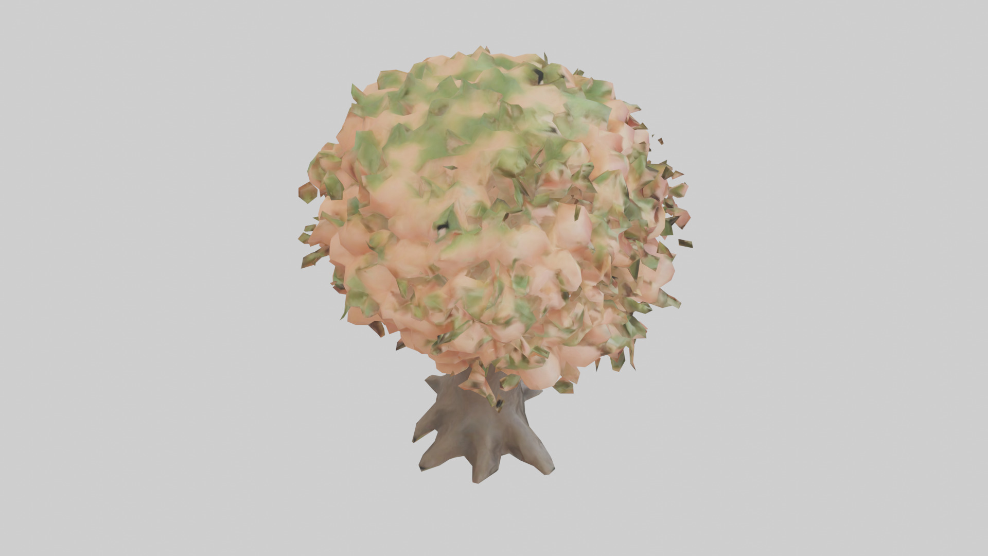 Peach tree model Low-poly 3D model_18