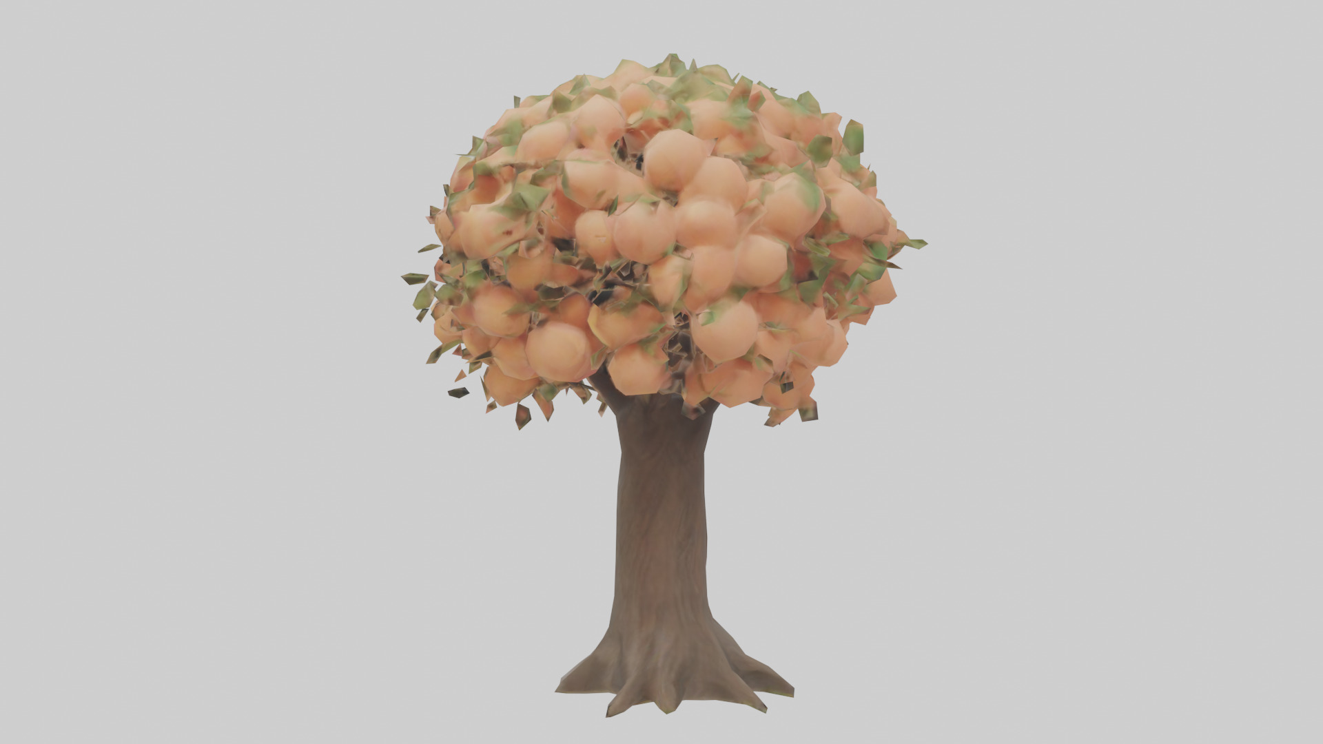 Peach tree model Low-poly 3D model_1