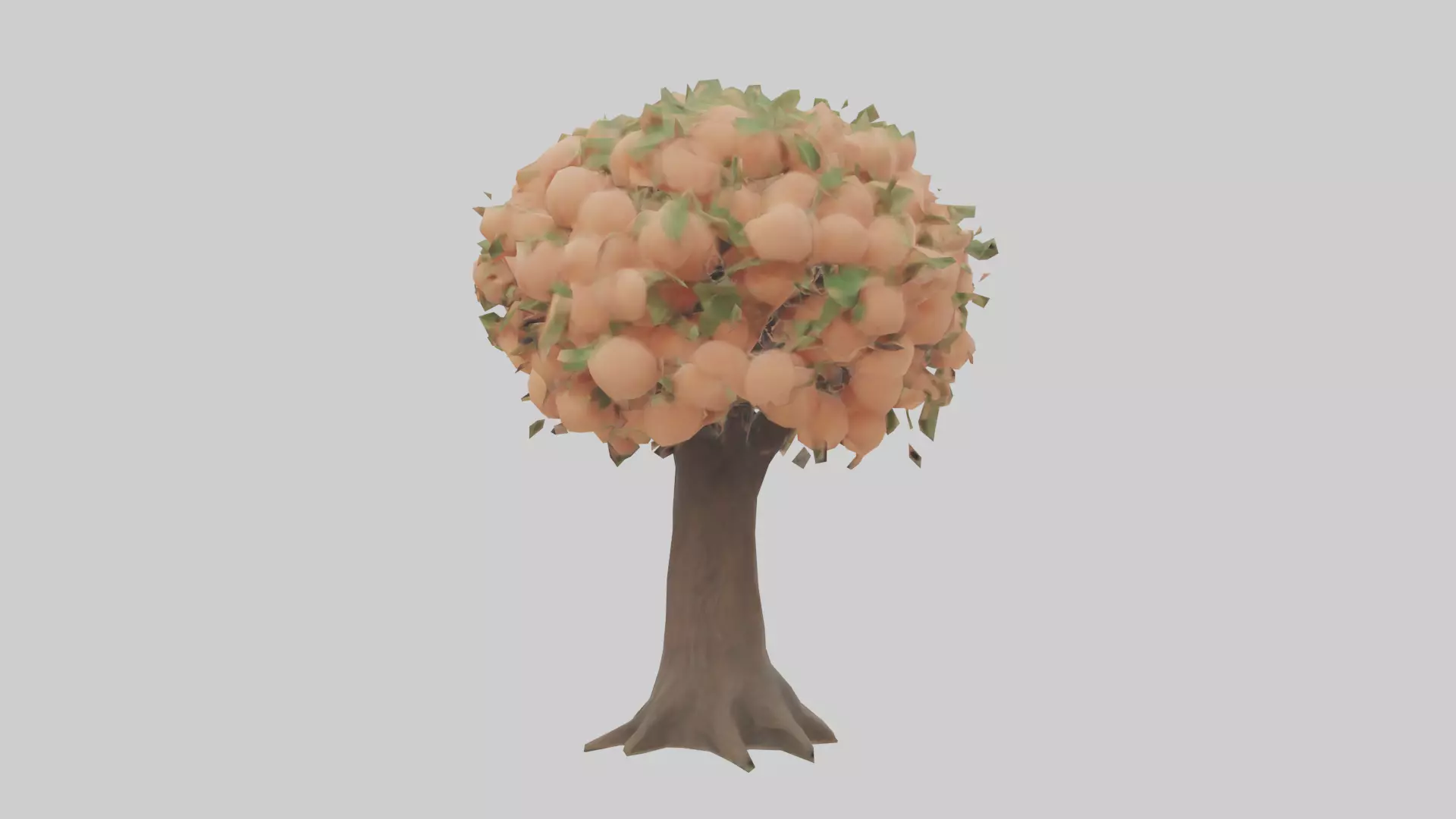 Peach tree model Low-poly 3D model_0