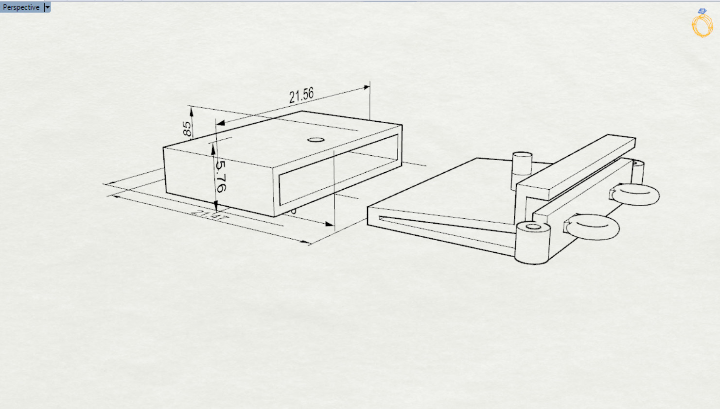 Classic gold two-tone box lock model gl0003 3D print model_20