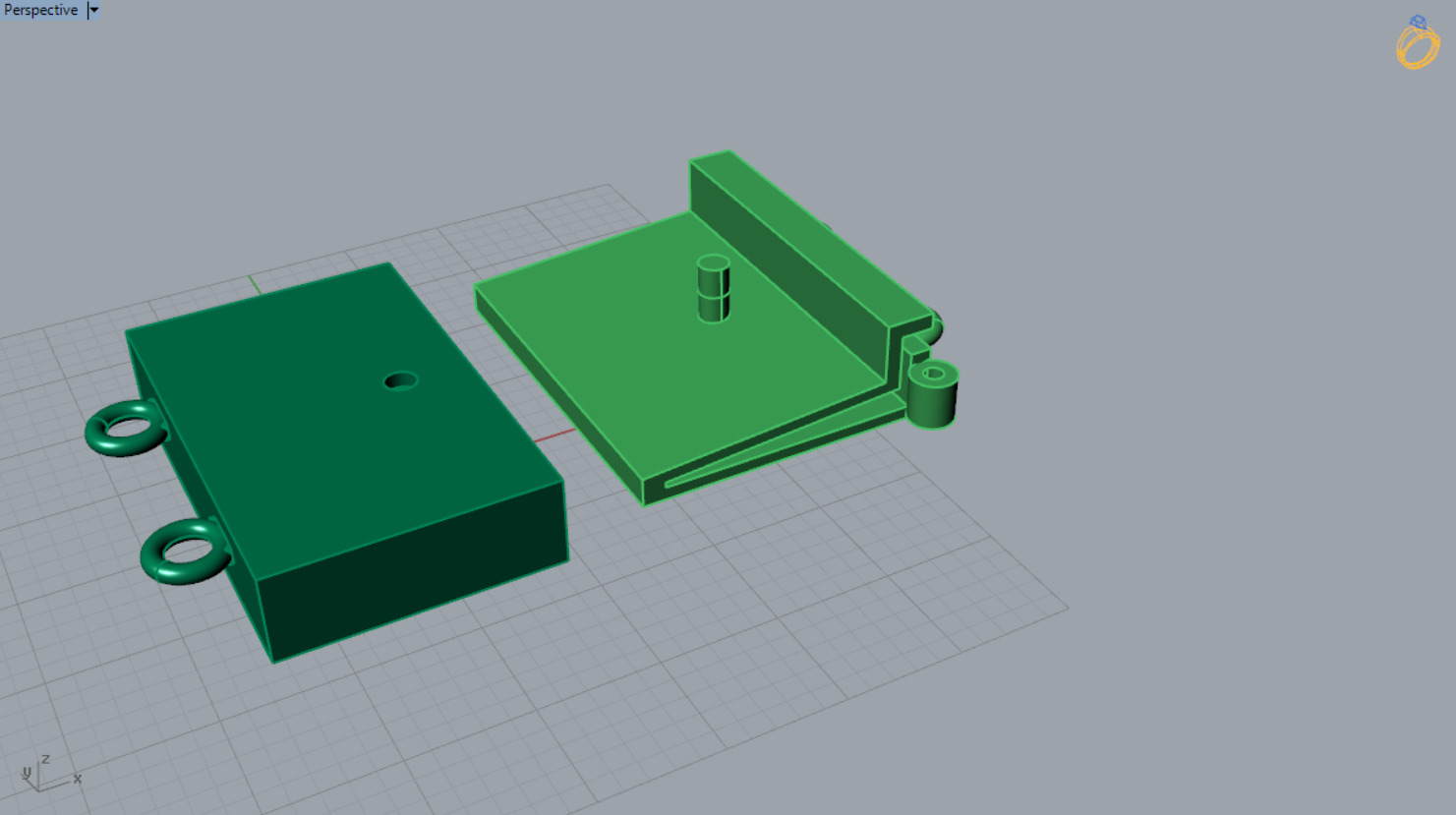 Classic gold two-tone box lock model gl0003 3D print model_5