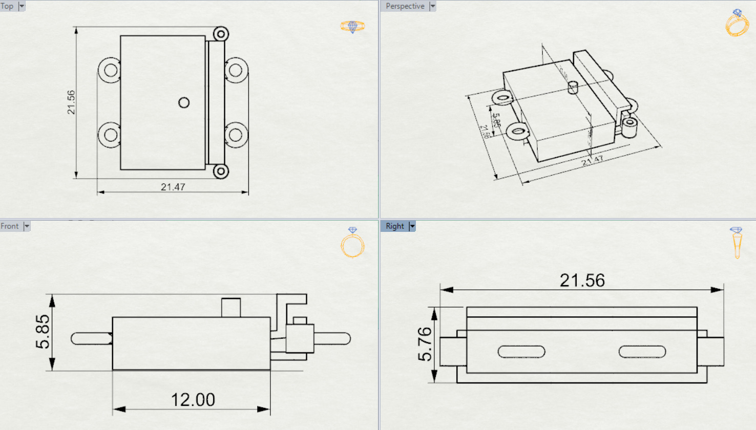 Classic gold two-tone box lock model gl0003 3D print model_18