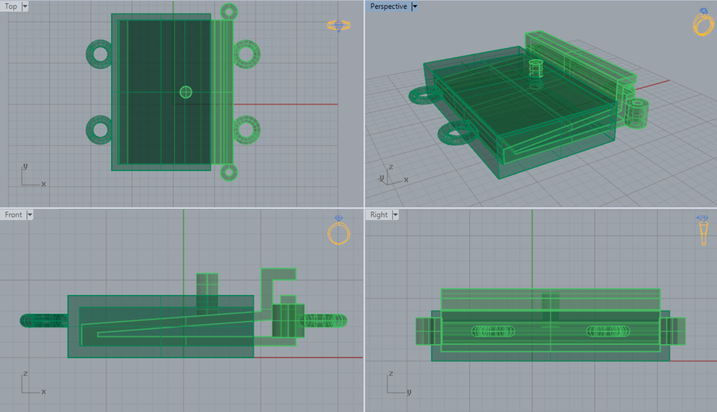 Classic gold two-tone box lock model gl0003 3D print model_7