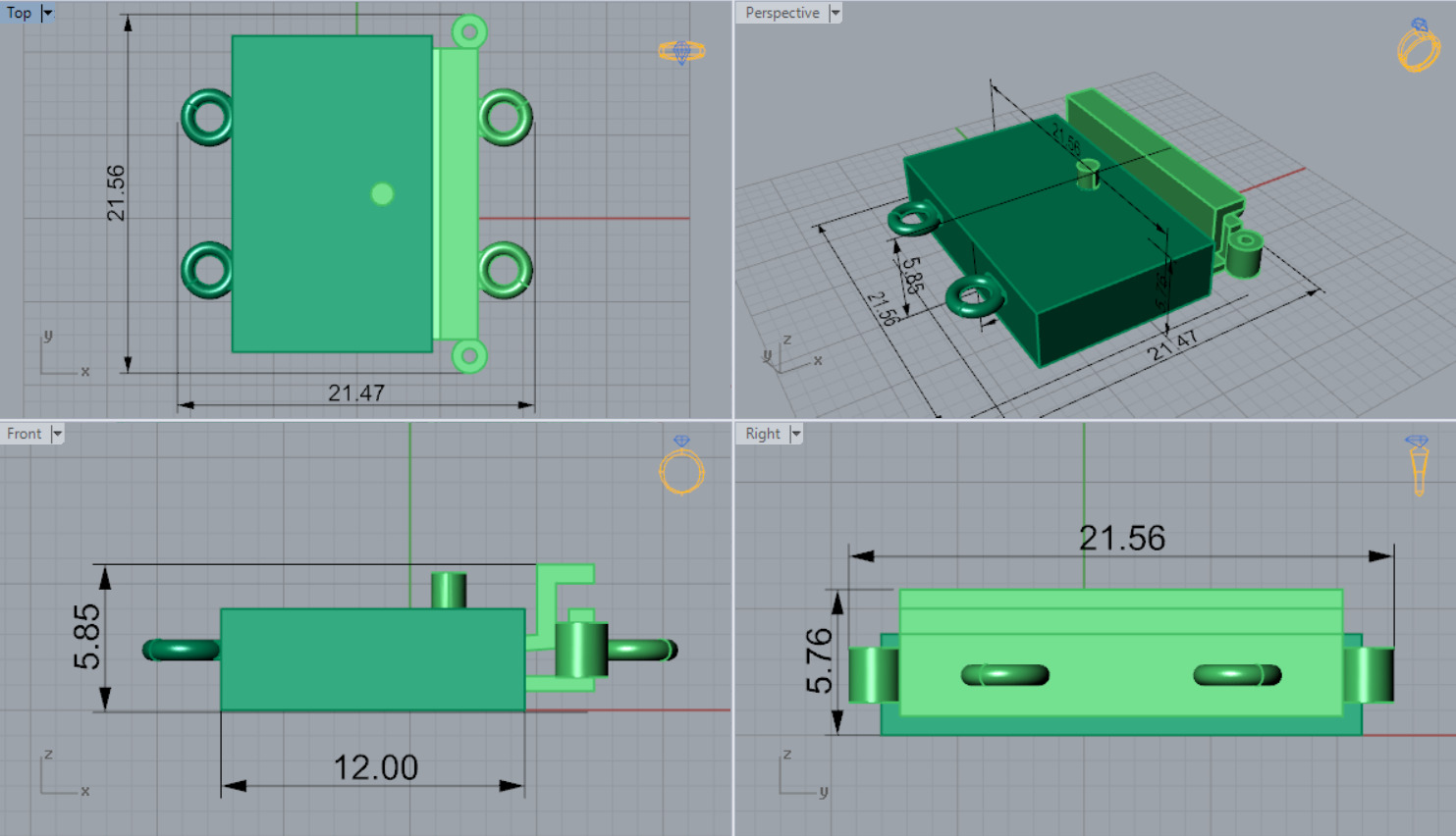 Classic gold two-tone box lock model gl0003 3D print model_6
