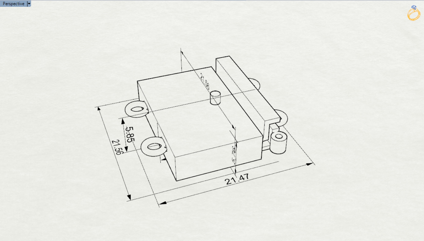 Classic gold two-tone box lock model gl0003 3D print model_19