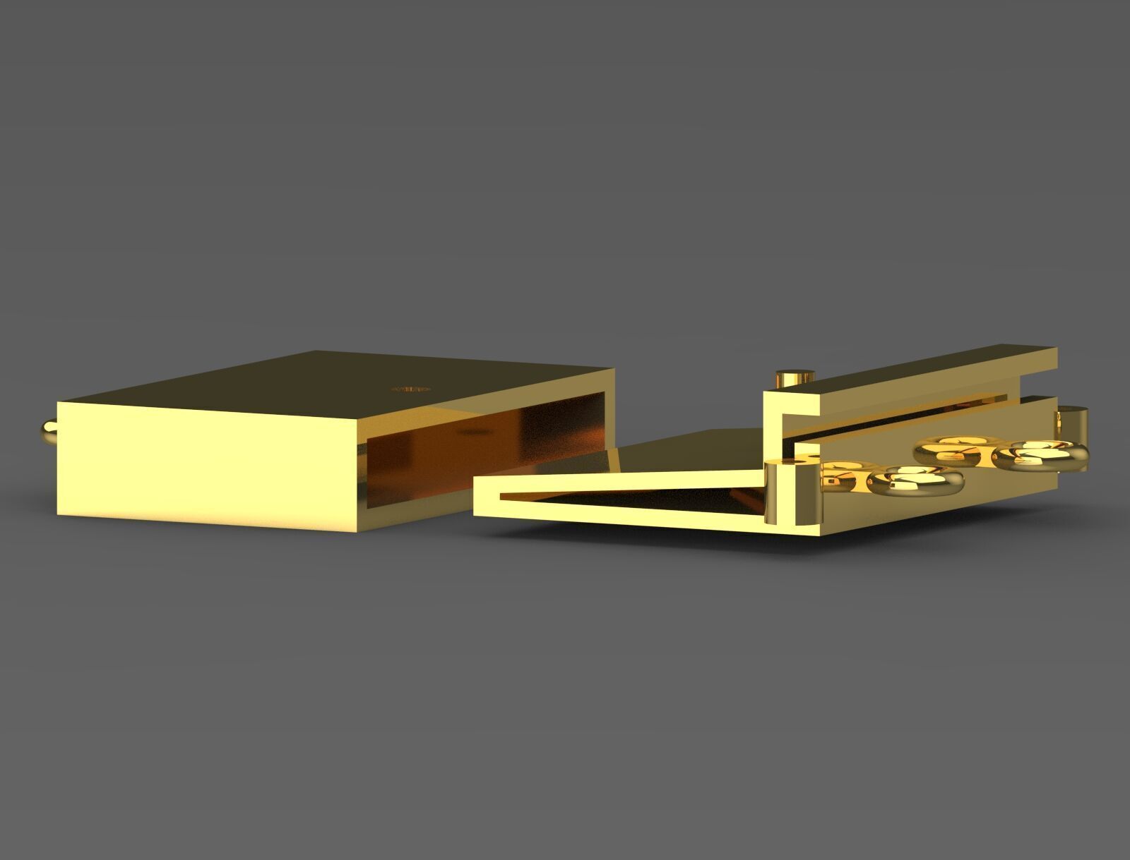Classic gold two-tone box lock model gl0003 3D print model_17