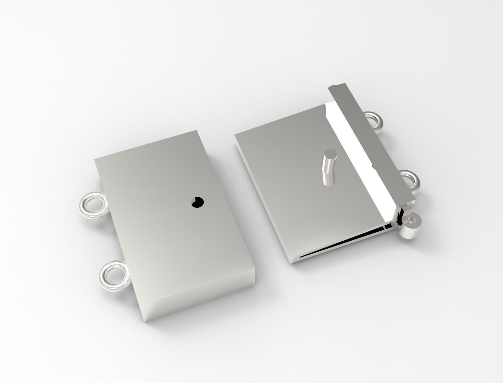 Classic gold two-tone box lock model gl0003 3D print model_13