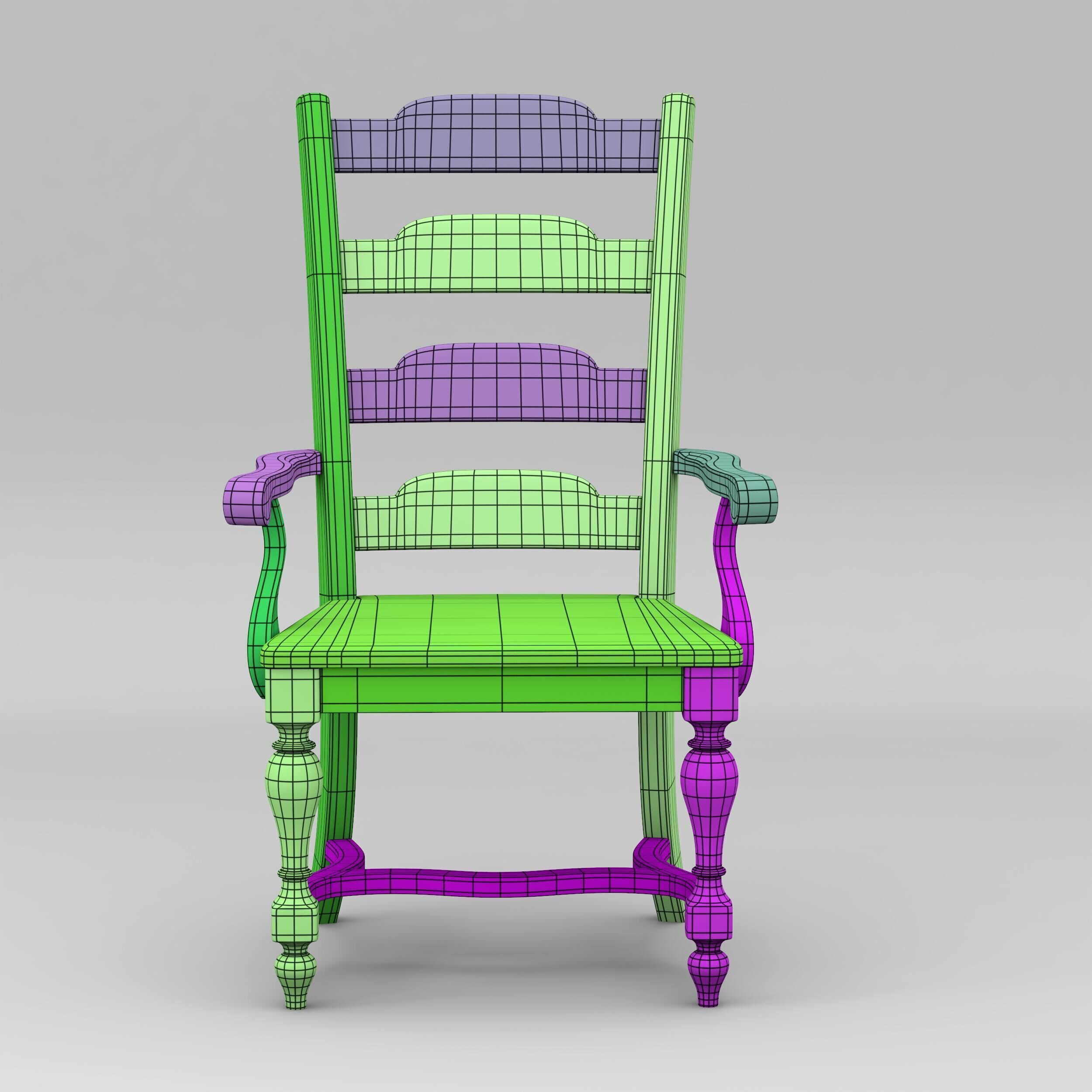 Old Wooden Chair  3D model_20