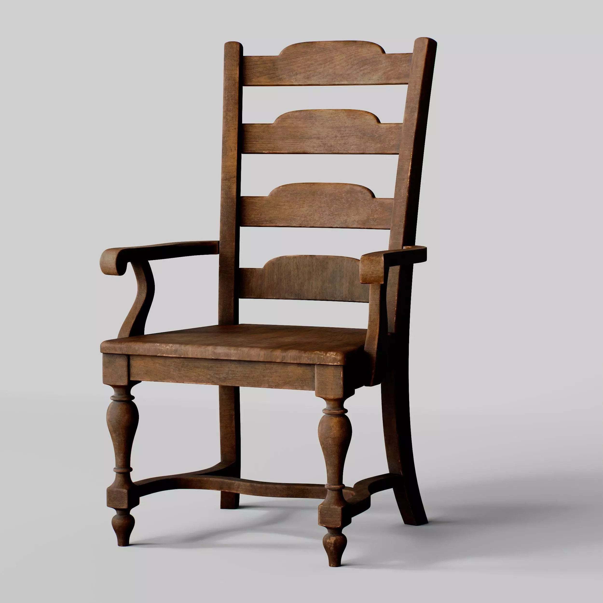 Old Wooden Chair  3D model_0