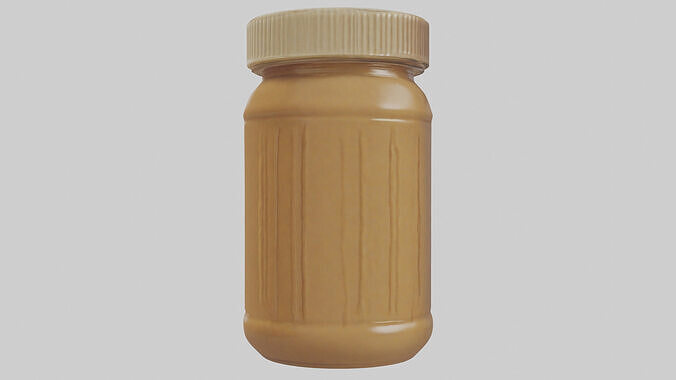 Peanut Butter Jar model Low-poly 3D model 3