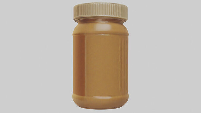 Peanut Butter Jar model Low-poly 3D model 2