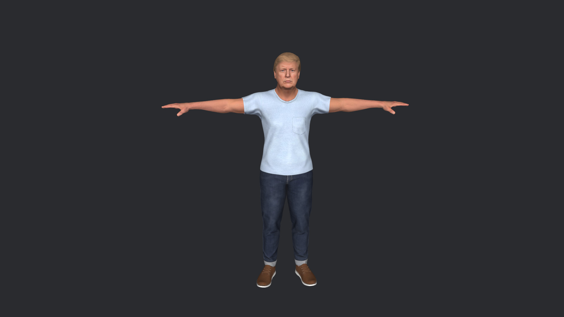 Donald Trump Hyper Realistic Full Body Rigged 3D Character 3D model_8