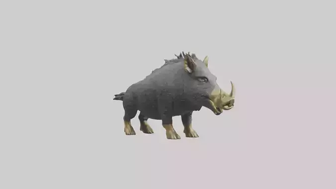 Peccary statue model