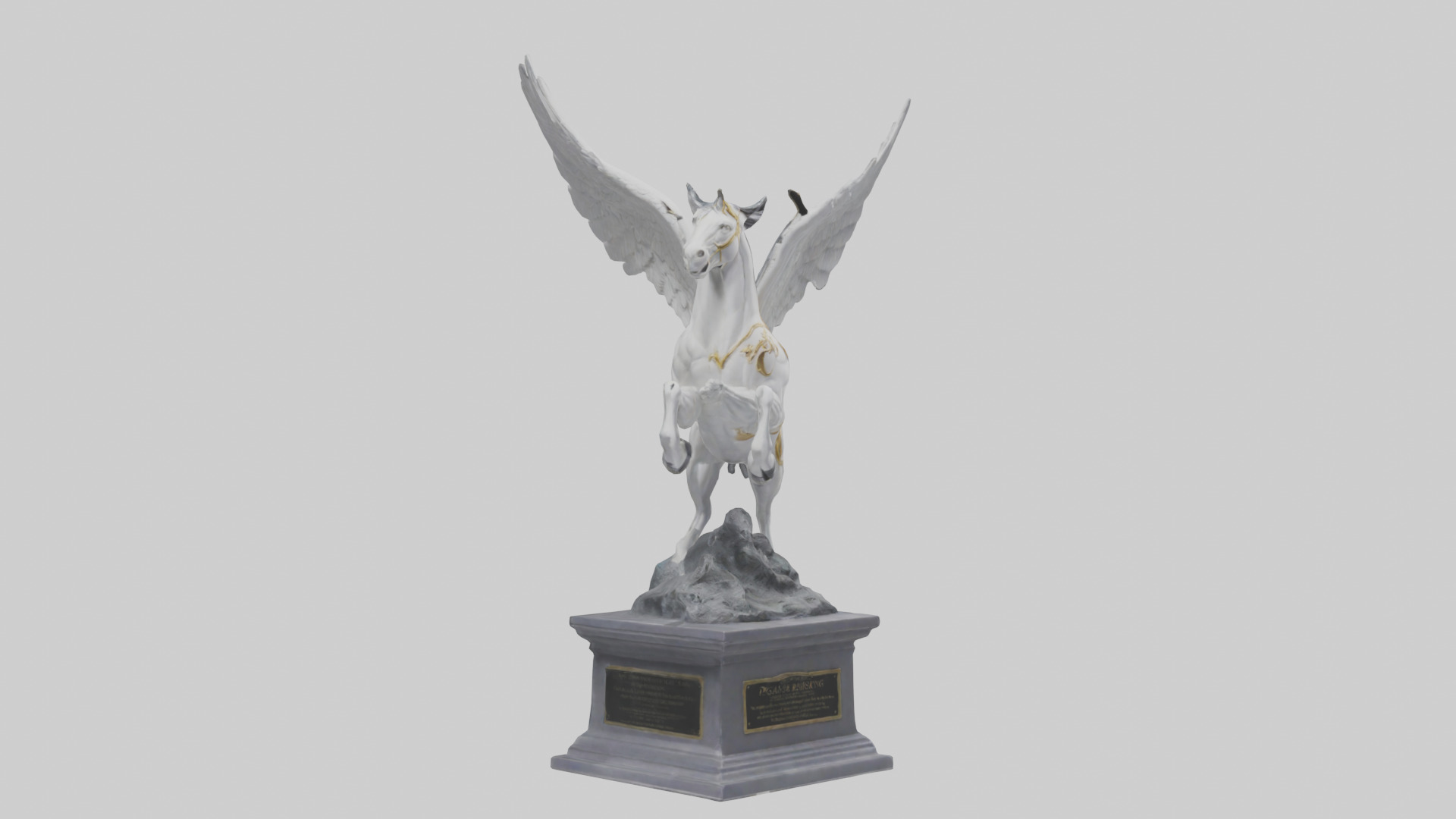 Pegasus Rising statue model Low-poly 3D model_11