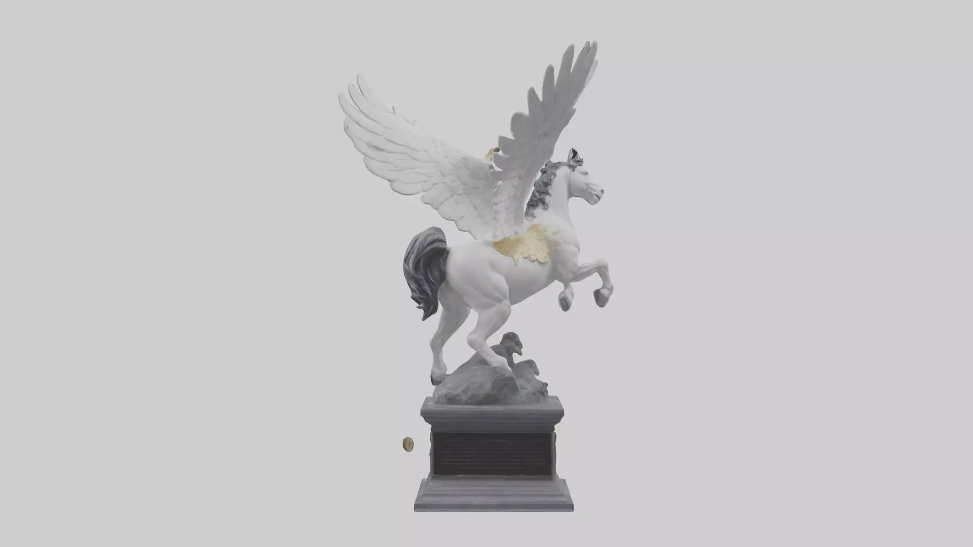 Pegasus Rising statue model Low-poly 3D model_0