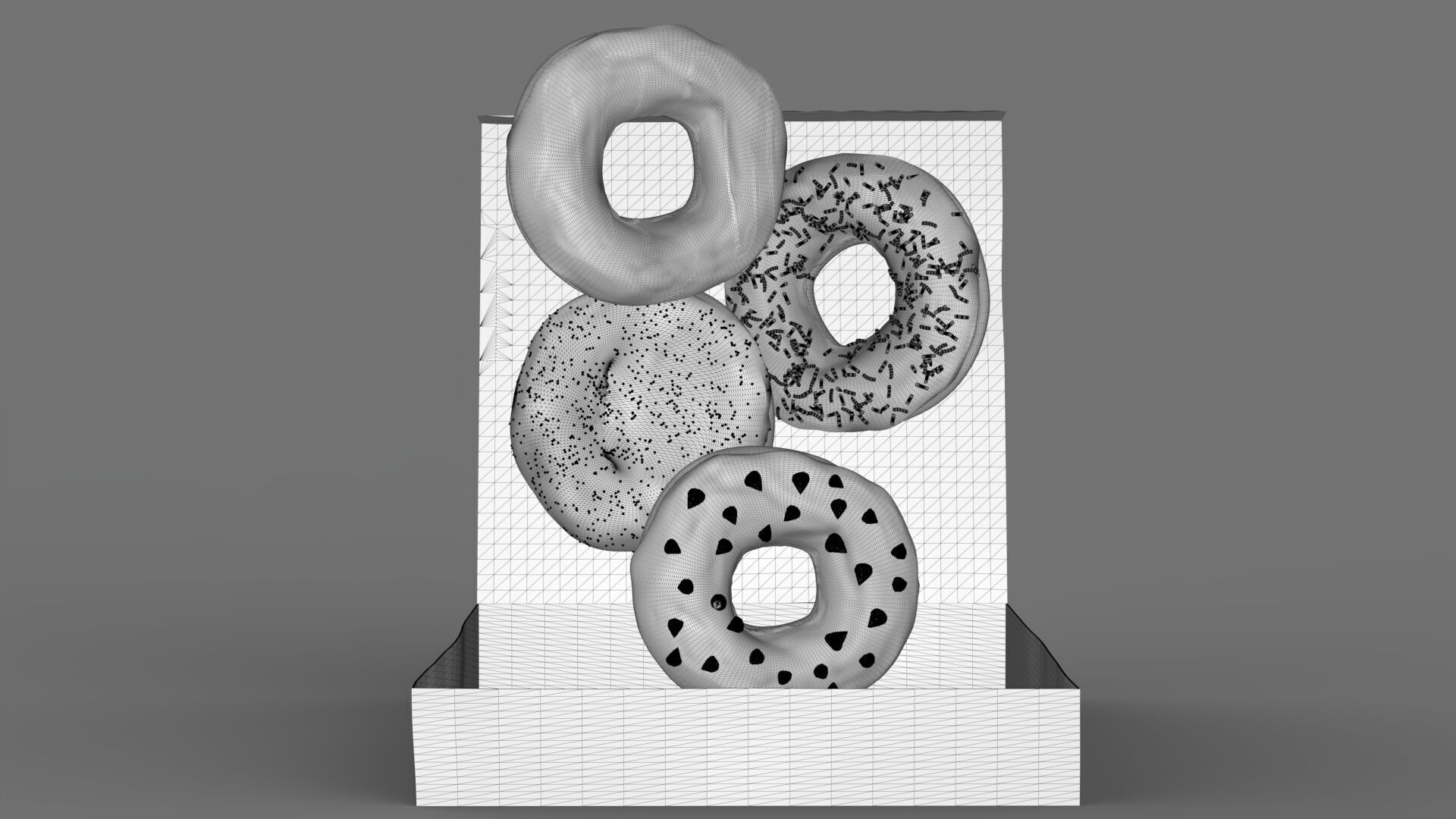 Donut Box 3D Model High Quality CGI Asset 3D model_12