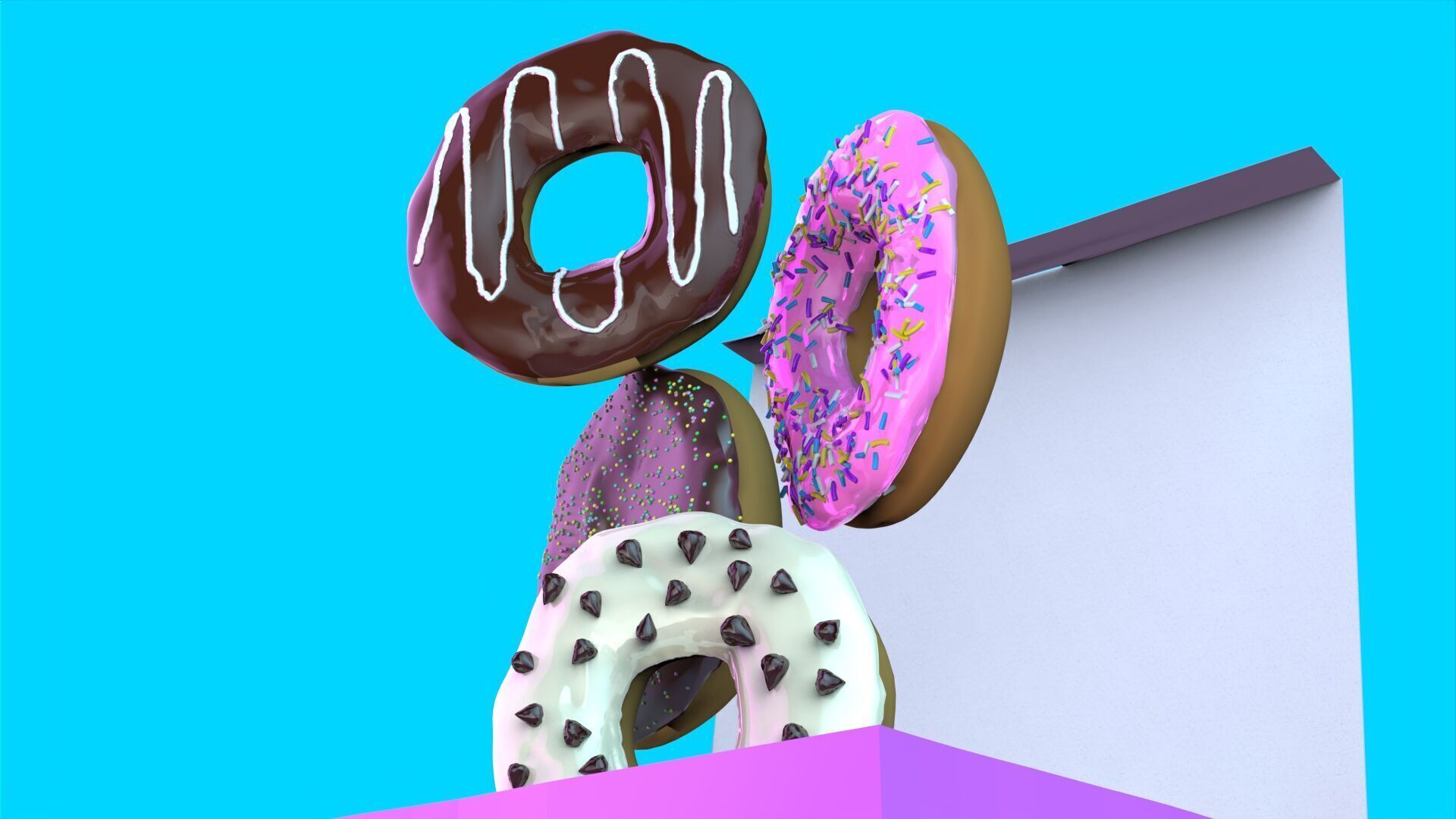 Donut Box 3D Model High Quality CGI Asset 3D model_3