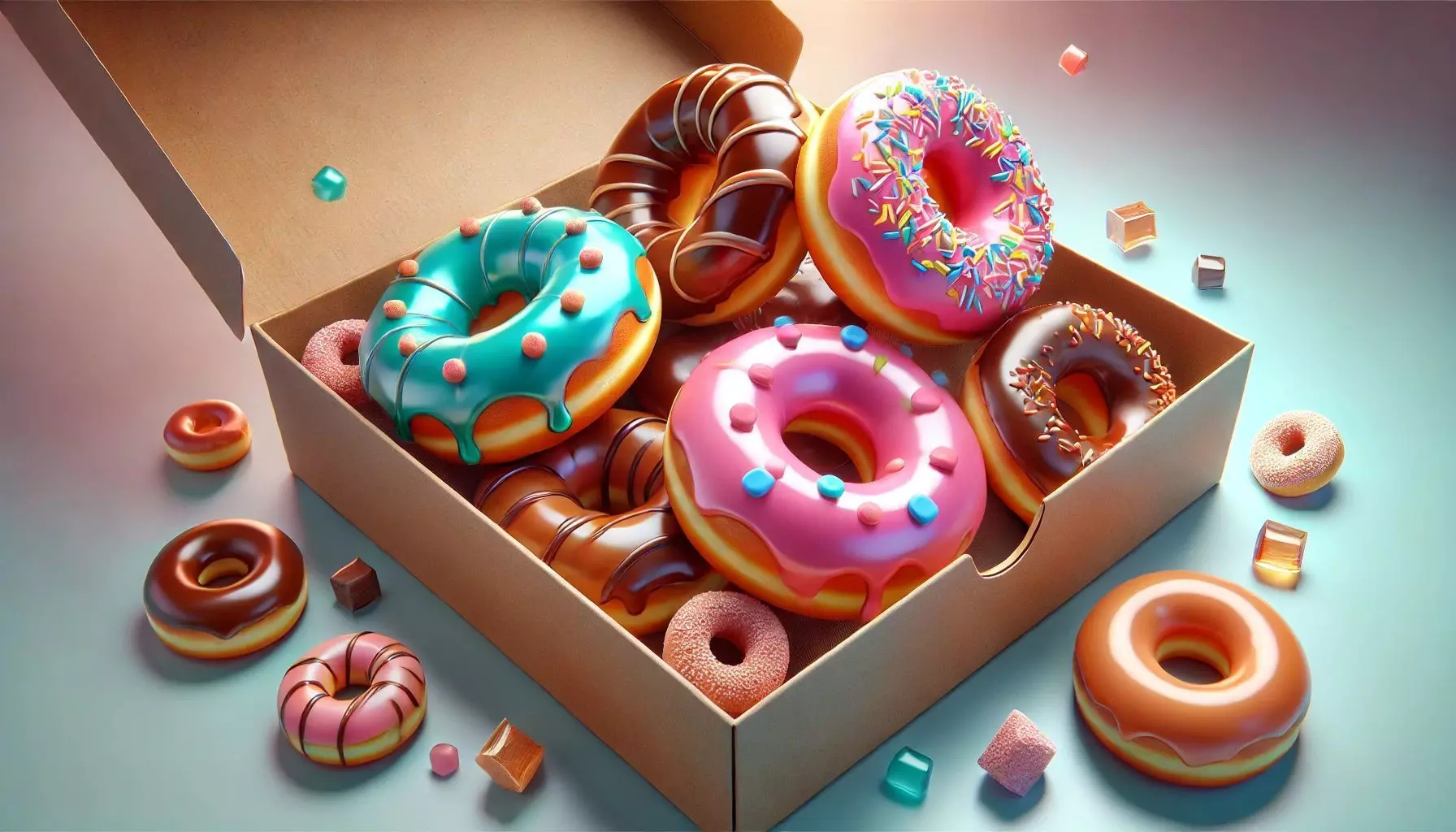 Donut Box 3D Model High Quality CGI Asset 3D model_0
